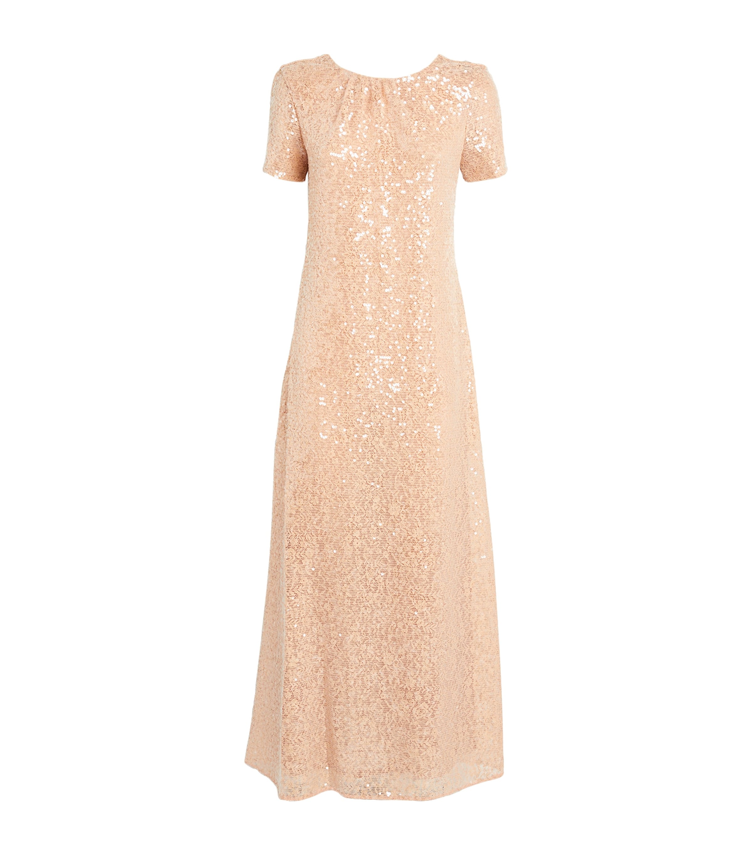 Staud Sequin Safi Maxi Dress In Beige