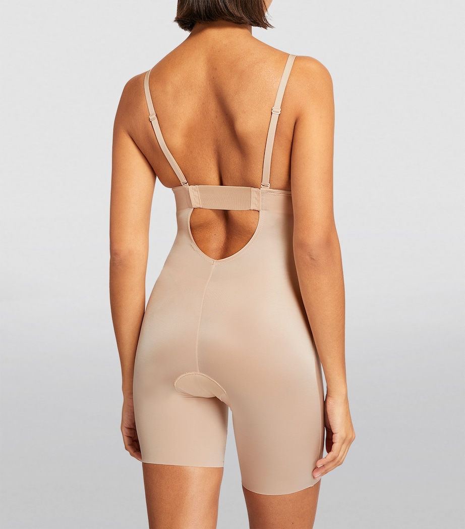 SPANXshape Suit Your Fancy Plunge Mid-Thigh Bodysuit - Medium Control CHAMPAGNE BEIGE Image 3