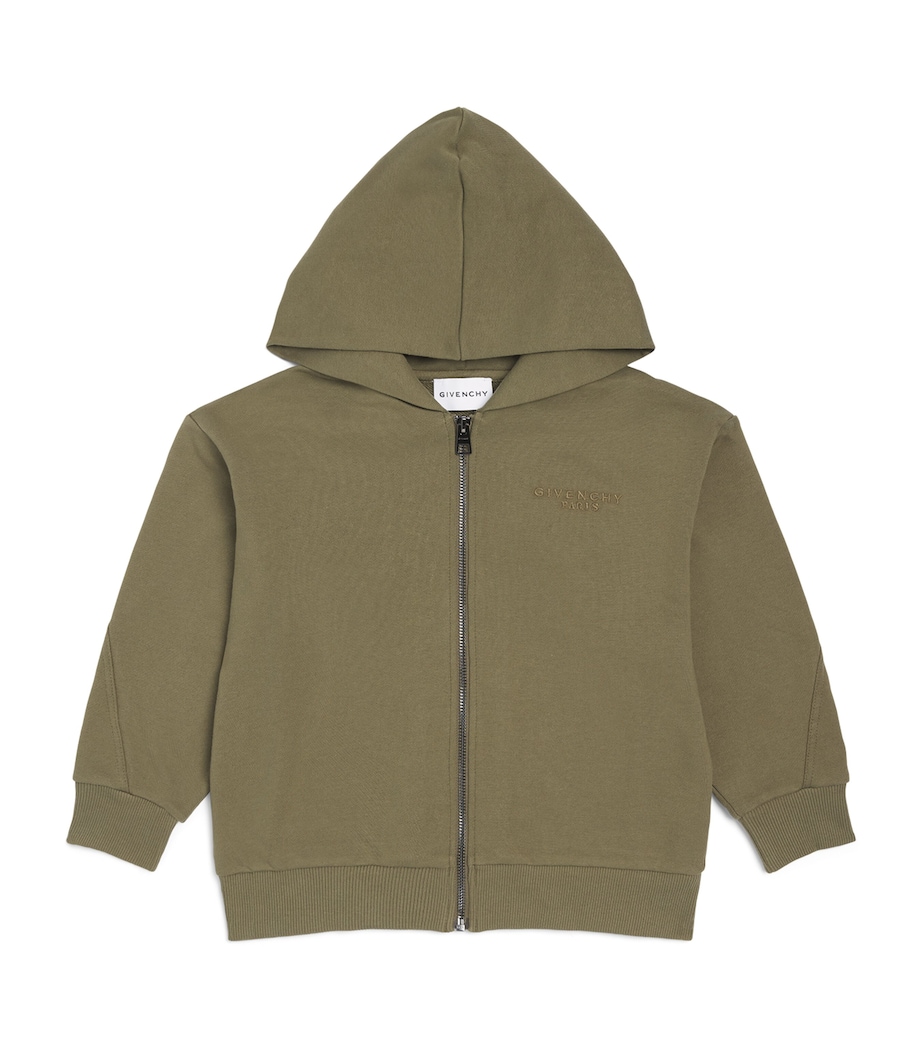Givenchy Kids Organic Cotton Logo Zip-Up Hoodie (4-12+ Years) Image 1