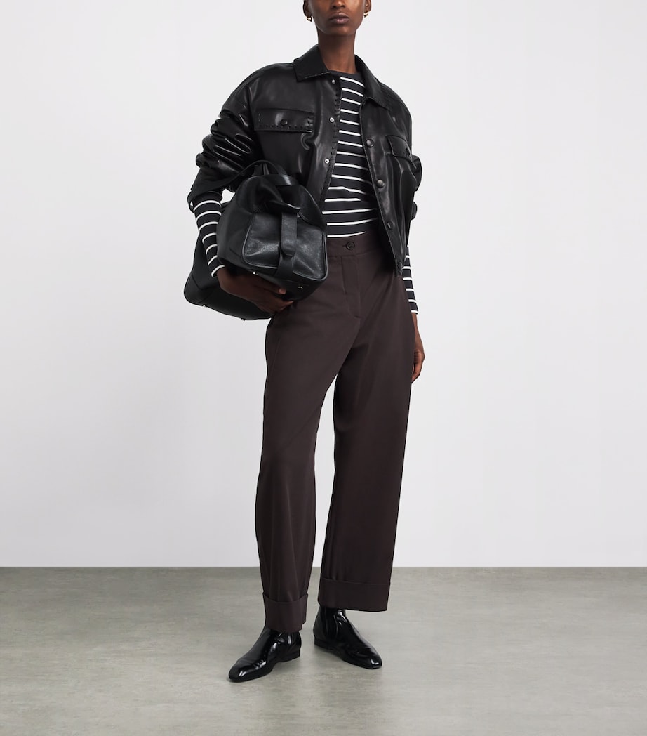 Stretch-Cotton Stripe Perfect Basic Top NAVY/SOFT WHITE Image 2