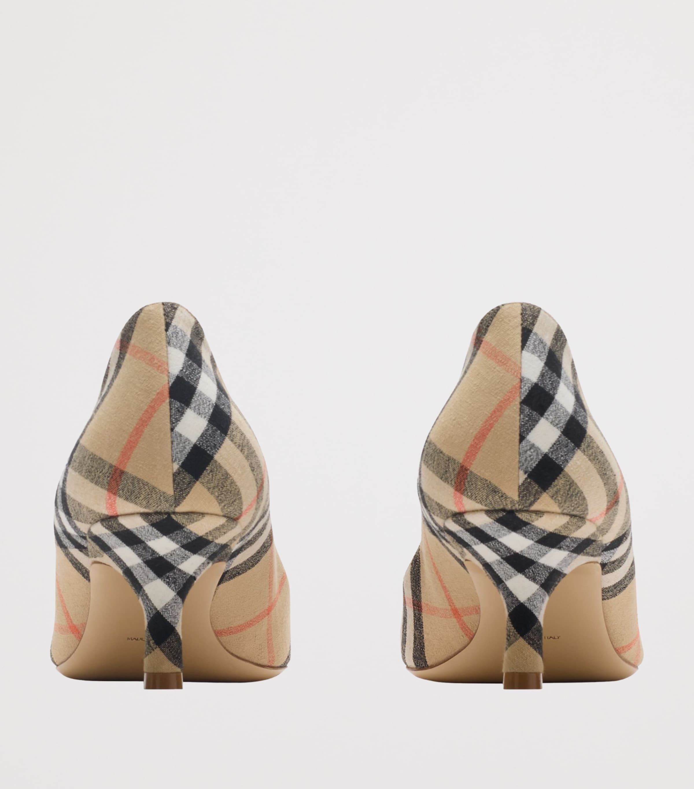 Linen Check Dame Pumps 55 SAND IP CHECK Image 3
