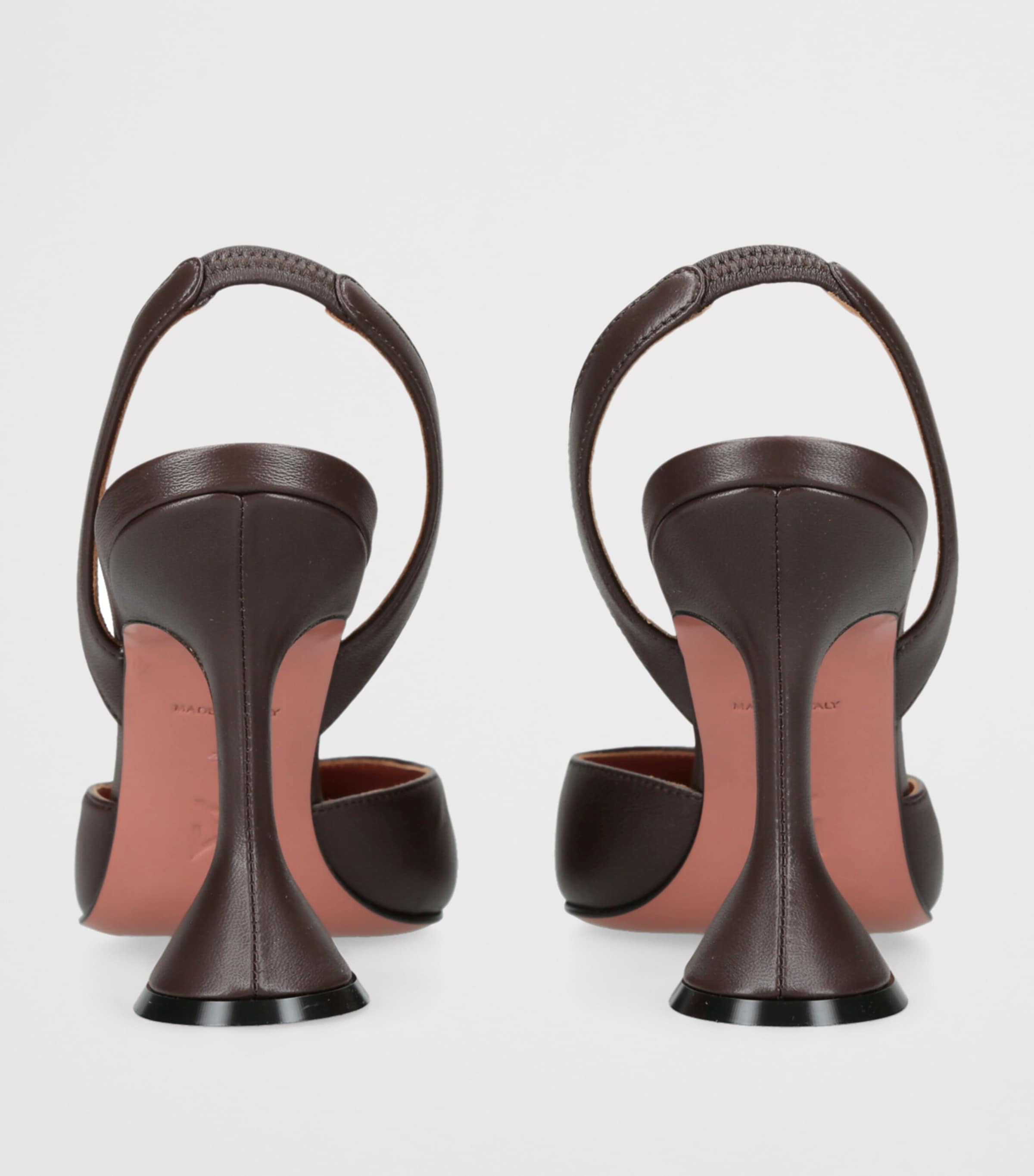 Leather Holli Slingback Pumps 95 DARK BROWN Image 2