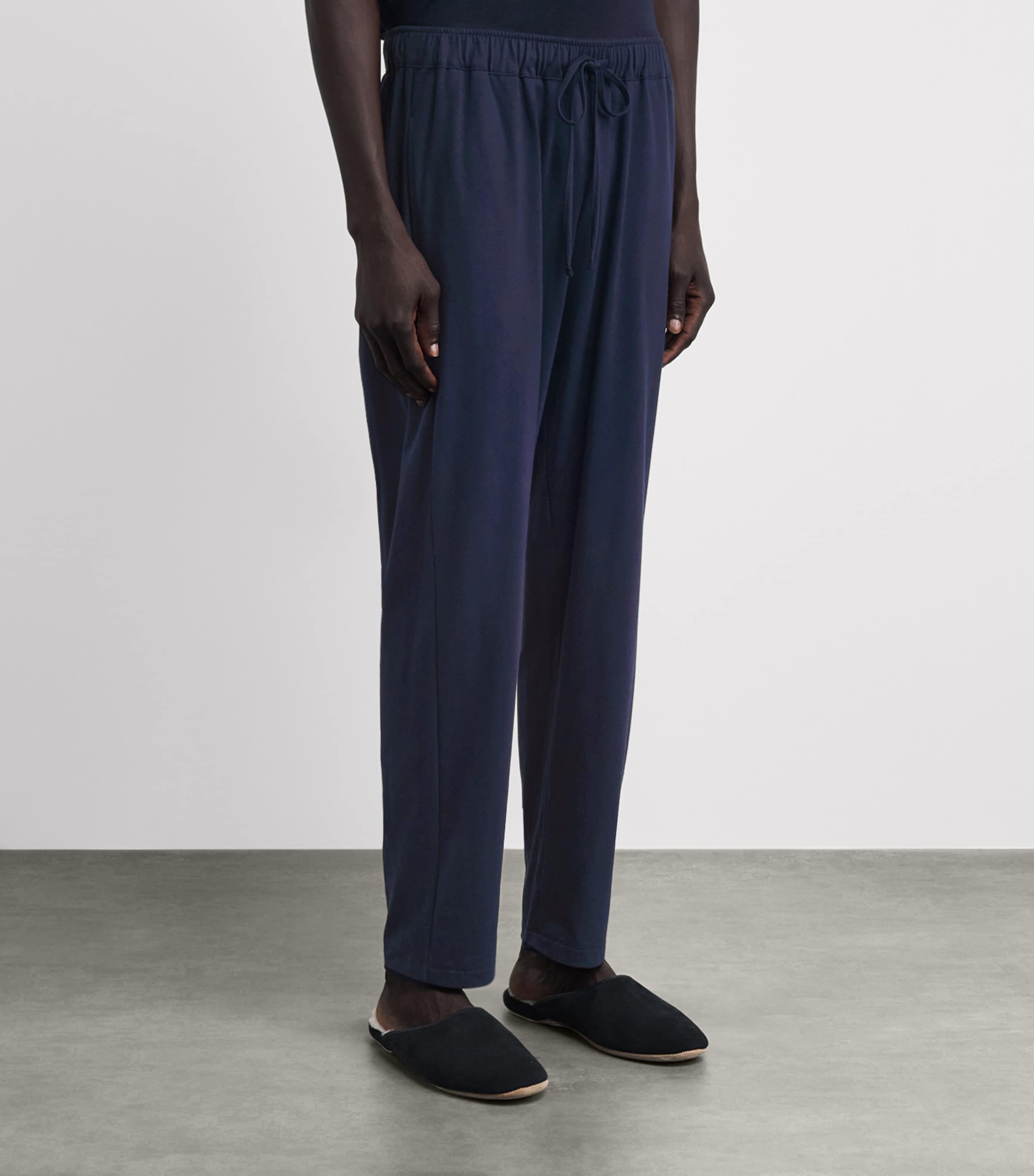 Hanro Mens Cotton Night & Day Lounge Trousers Deep Navy Image 4