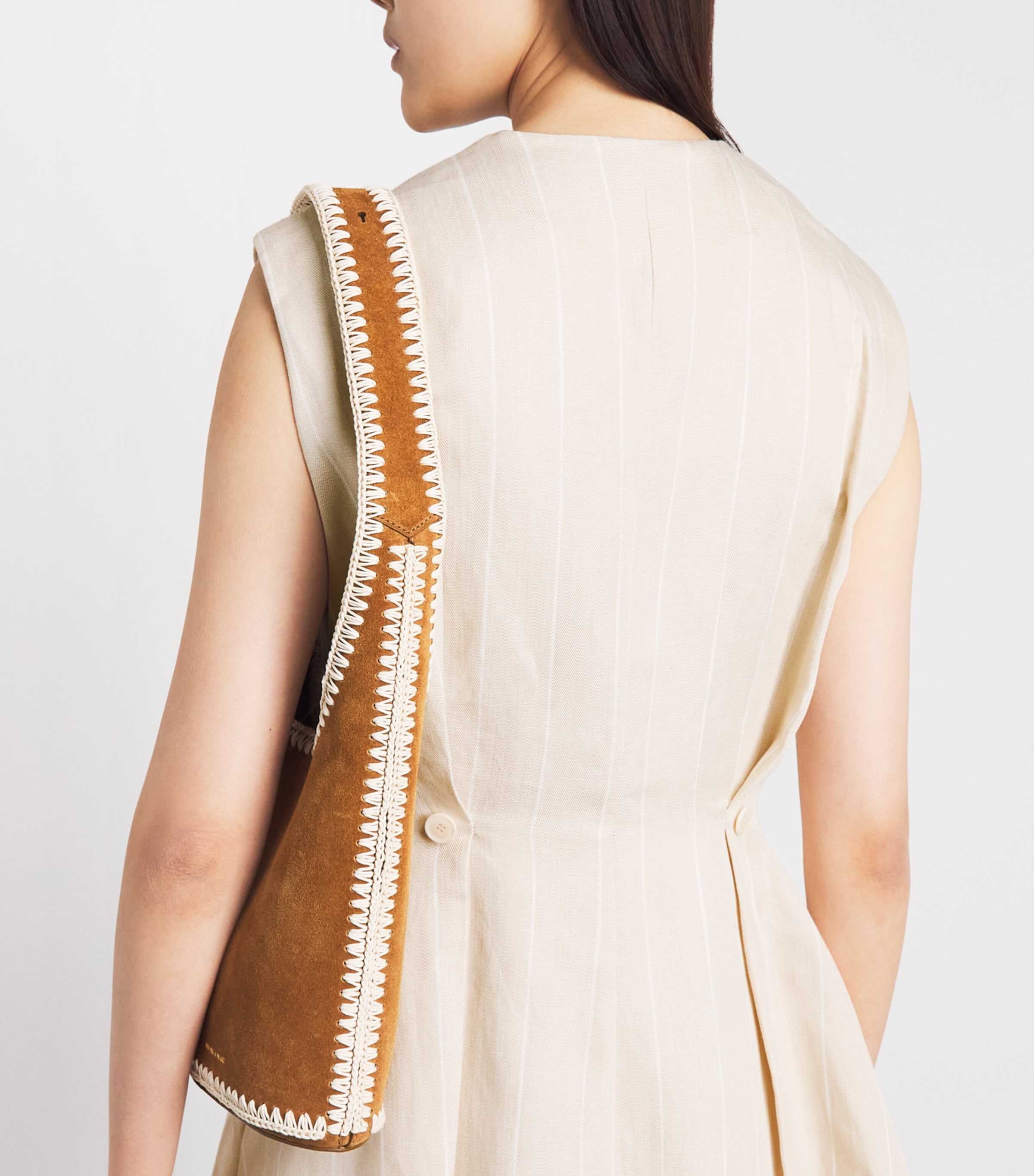 Claudie Pierlot Womens Stripe Mini Dress Sand Image 5