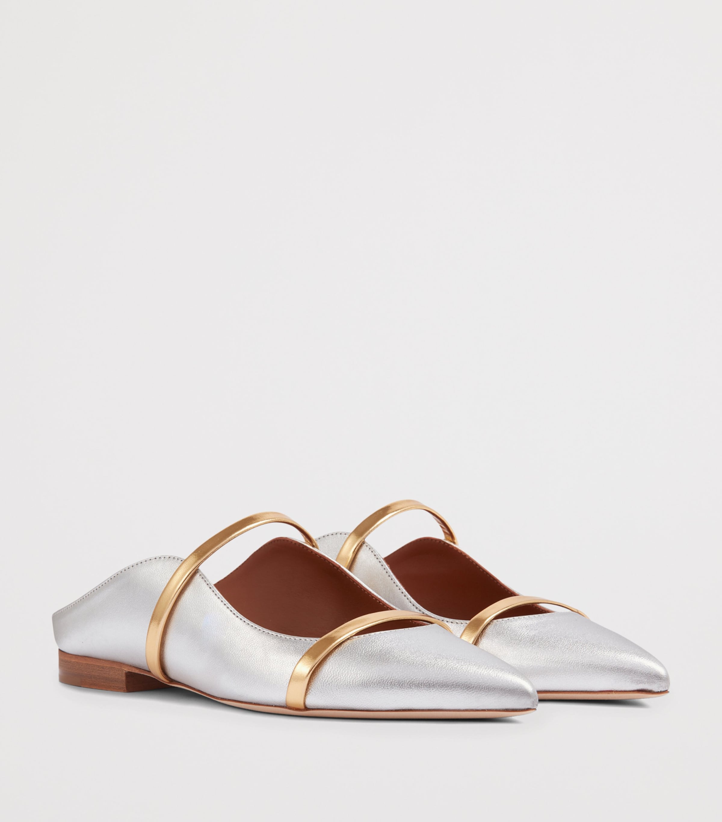 Malone Souliers Metallic Leather Maureen Mules Silver Image 3