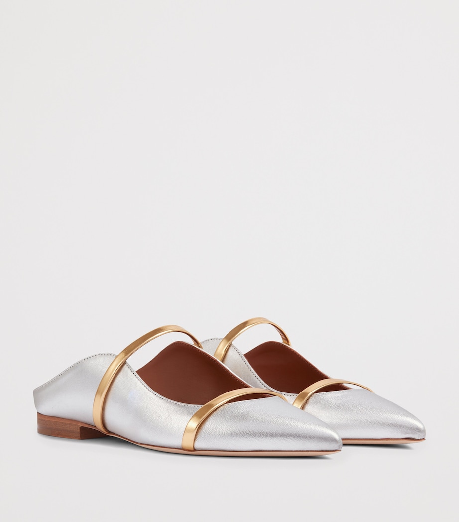 Malone Souliers Metallic Leather Maureen Mules Silver Image 3