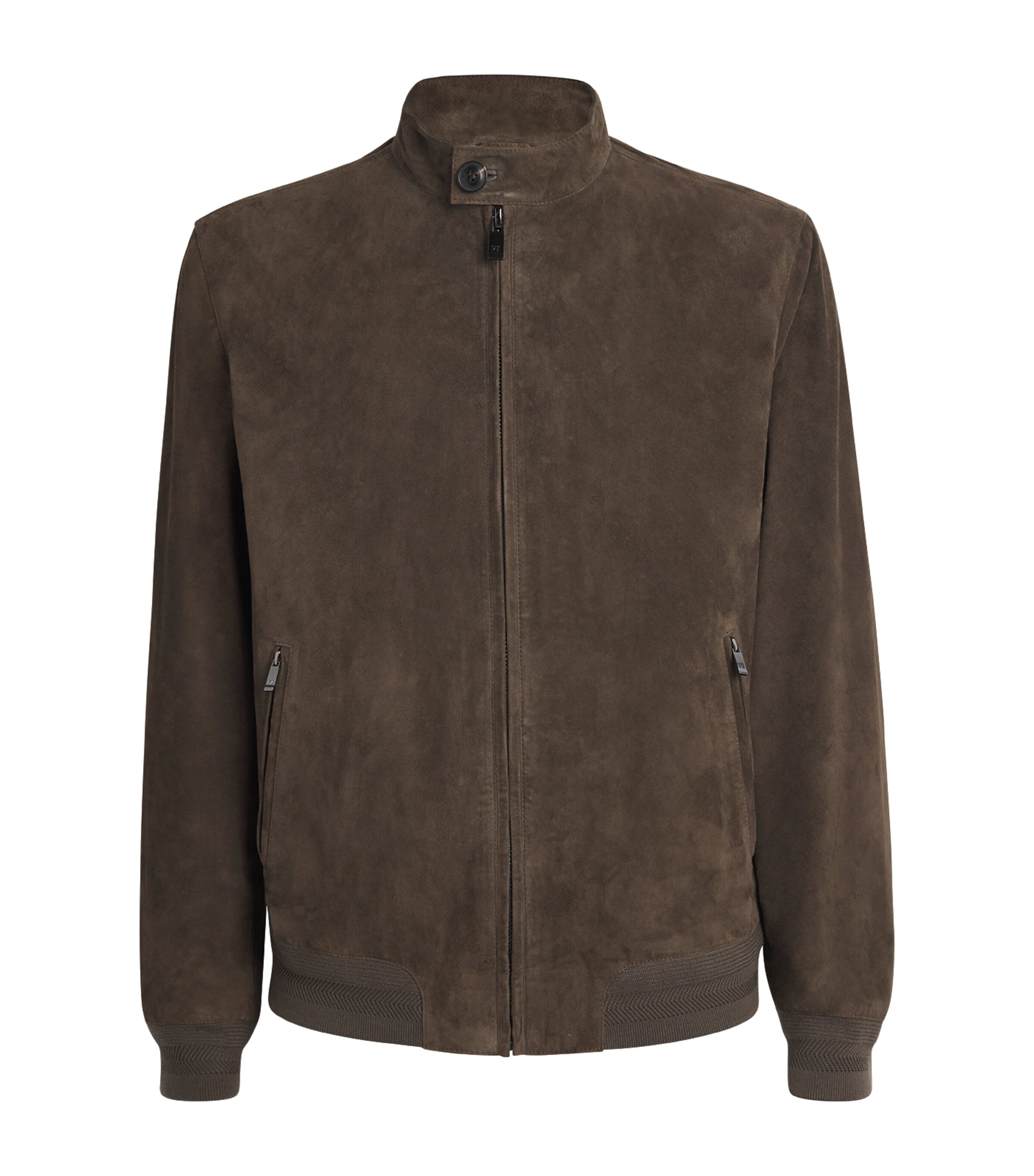Pal Zileri Mens Suede Bomber Jacket Green Image 1