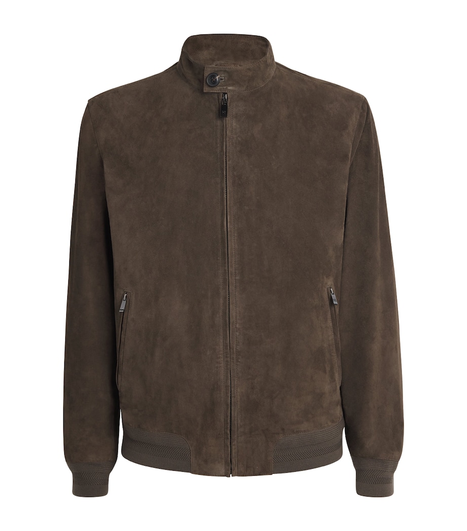 Suede Bomber Jacket 65 GREEN Image 1
