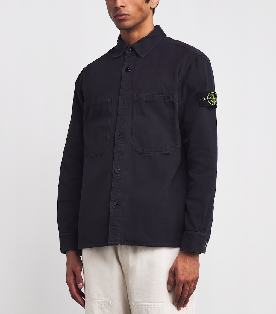 Organic Cotton Panama 'OLD' Effect Overshirt V0126 Image 3