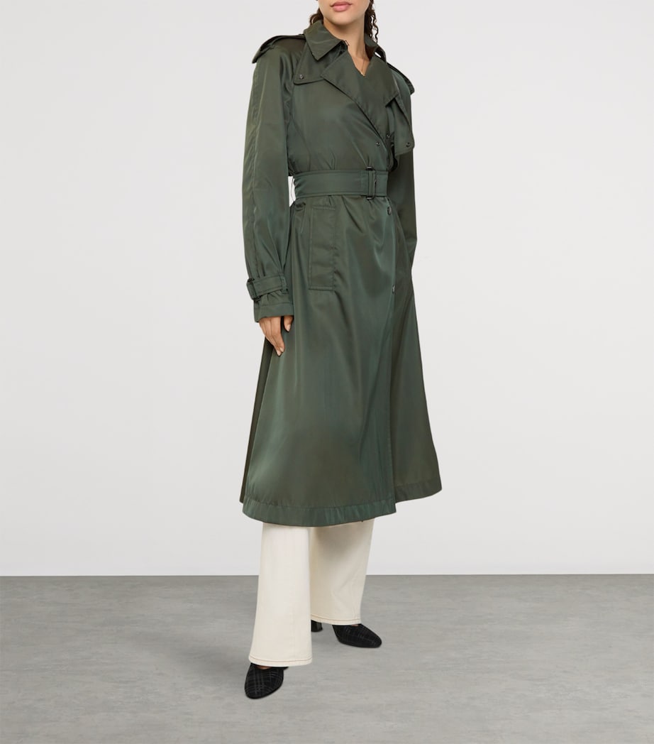 Long Hooded Trench Coat MARROW GREEN Image 2