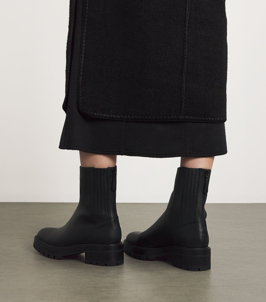 Leather Saint Honore Ankle Boots BLACK Image 2