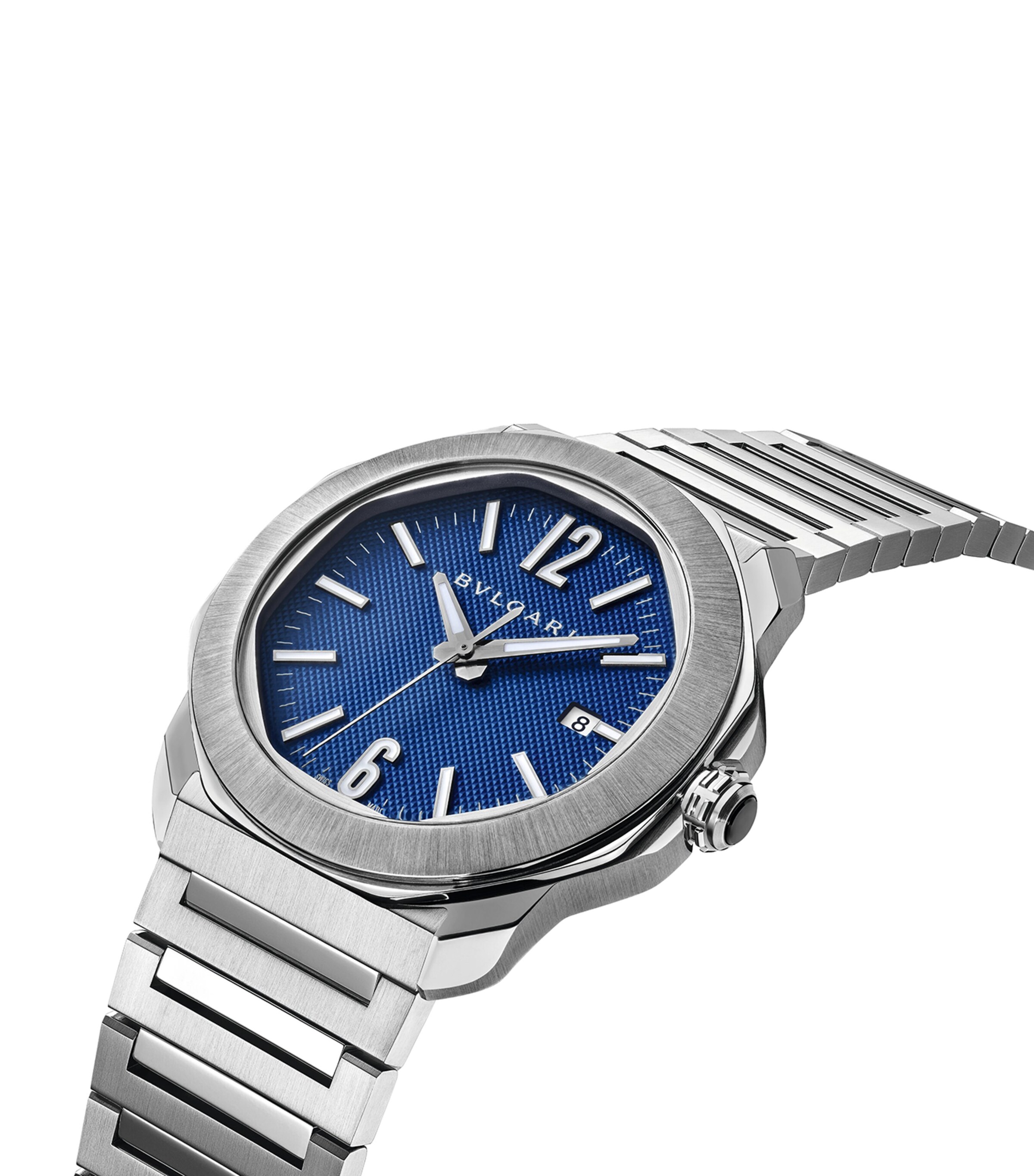 Stainless Steel Octo Roma Automatic Watch 41mm BLUE Image 8