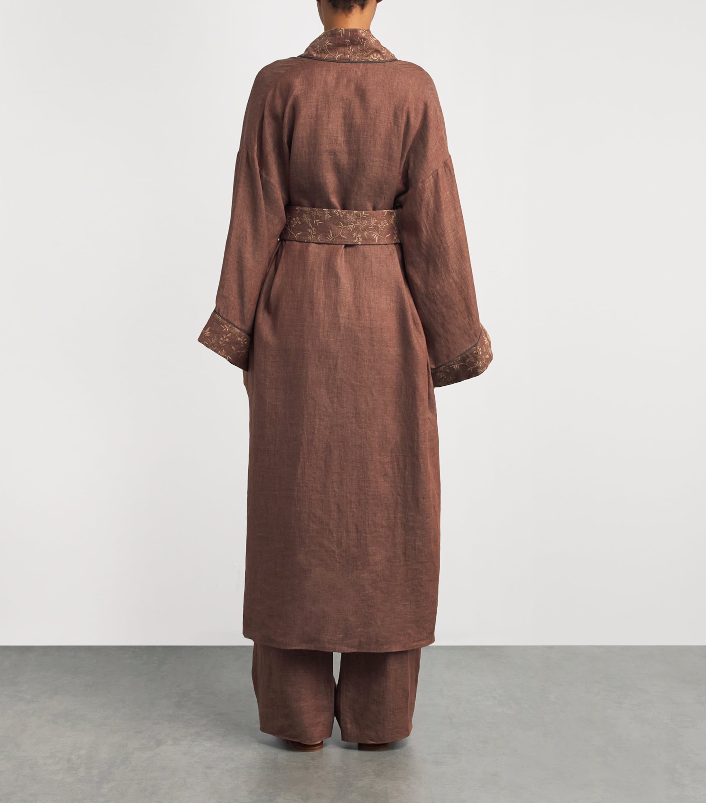 x Harrods Linen Embroidered Kimono VICUNA Image 3