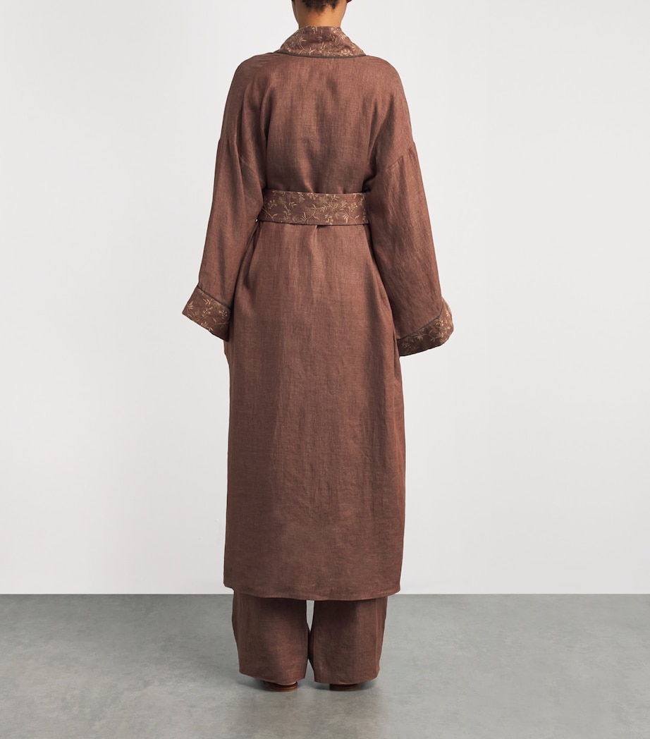 x Harrods Linen Embroidered Kimono VICUNA Image 3