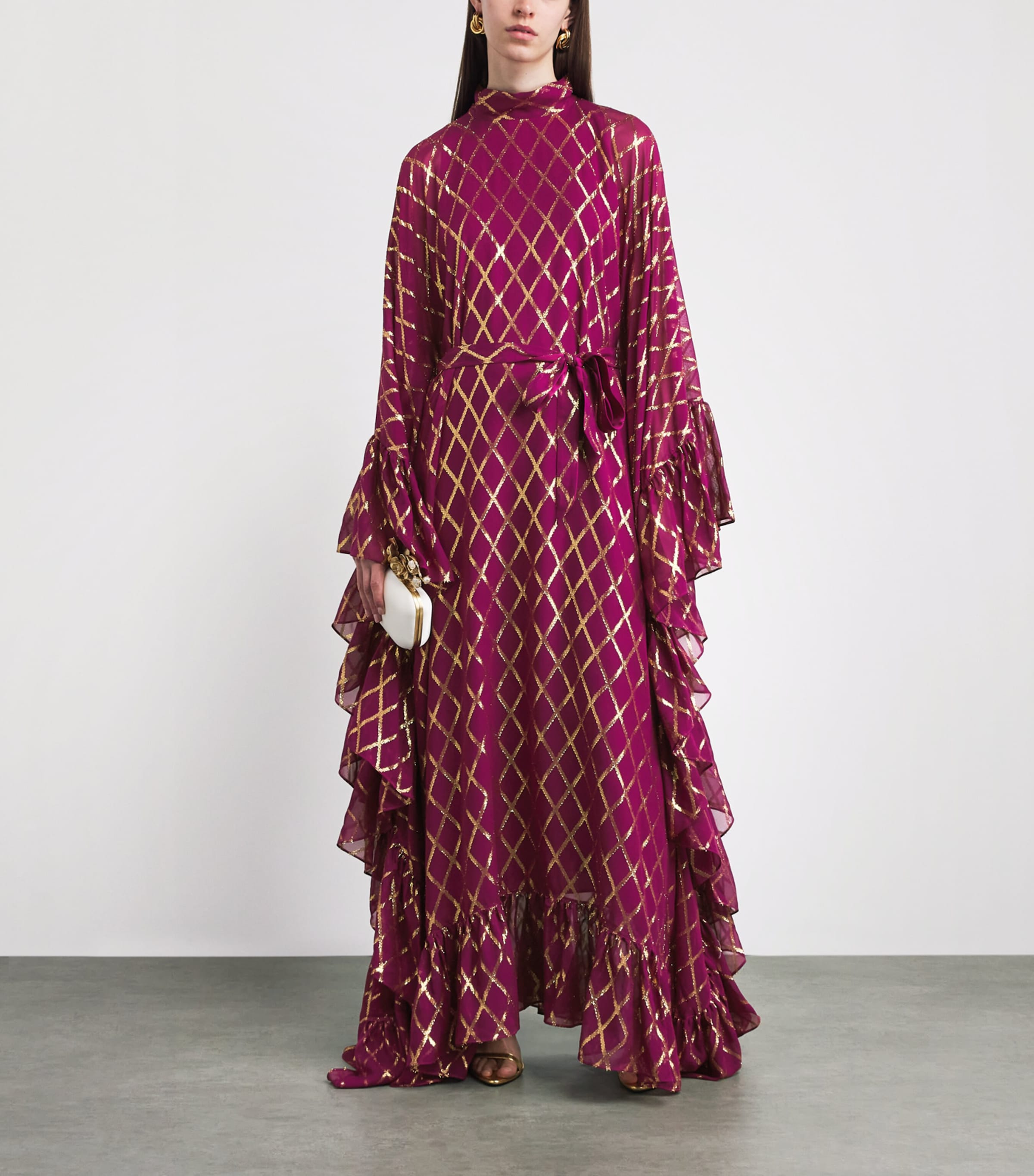 Taller Marmo Womens Eccentrica Kaftan Gown Pomegranate Image 2