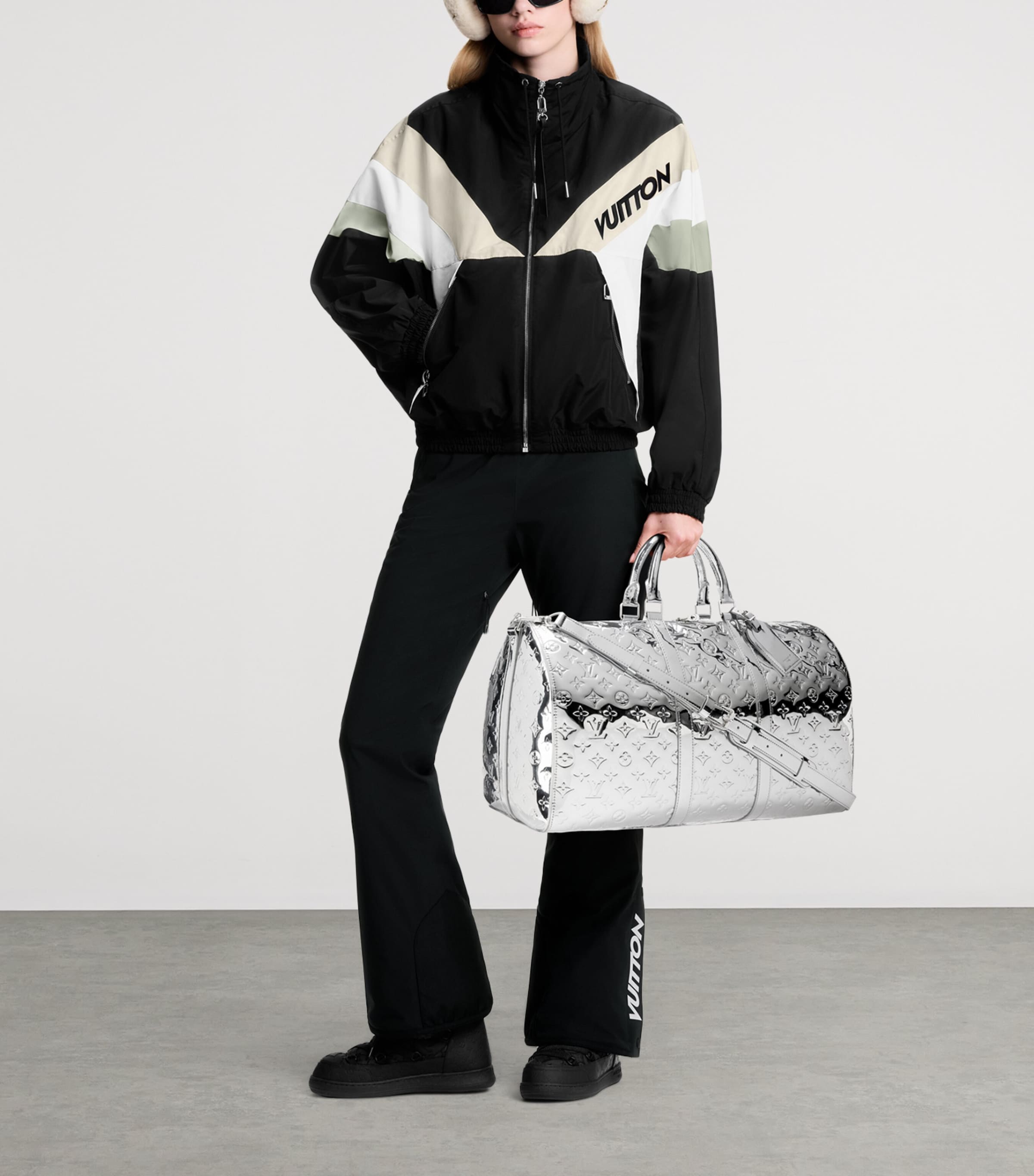 Canvas Keepall Bandoulière 50 Holdall Bag SILVER Image 6