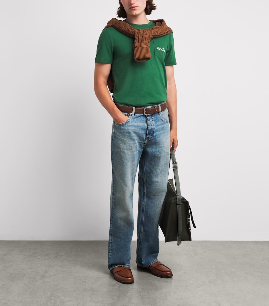 Polo Ralph Lauren Mens Cotton Logo Custom Slim-Fit T-Shirt Verano Green Image 2