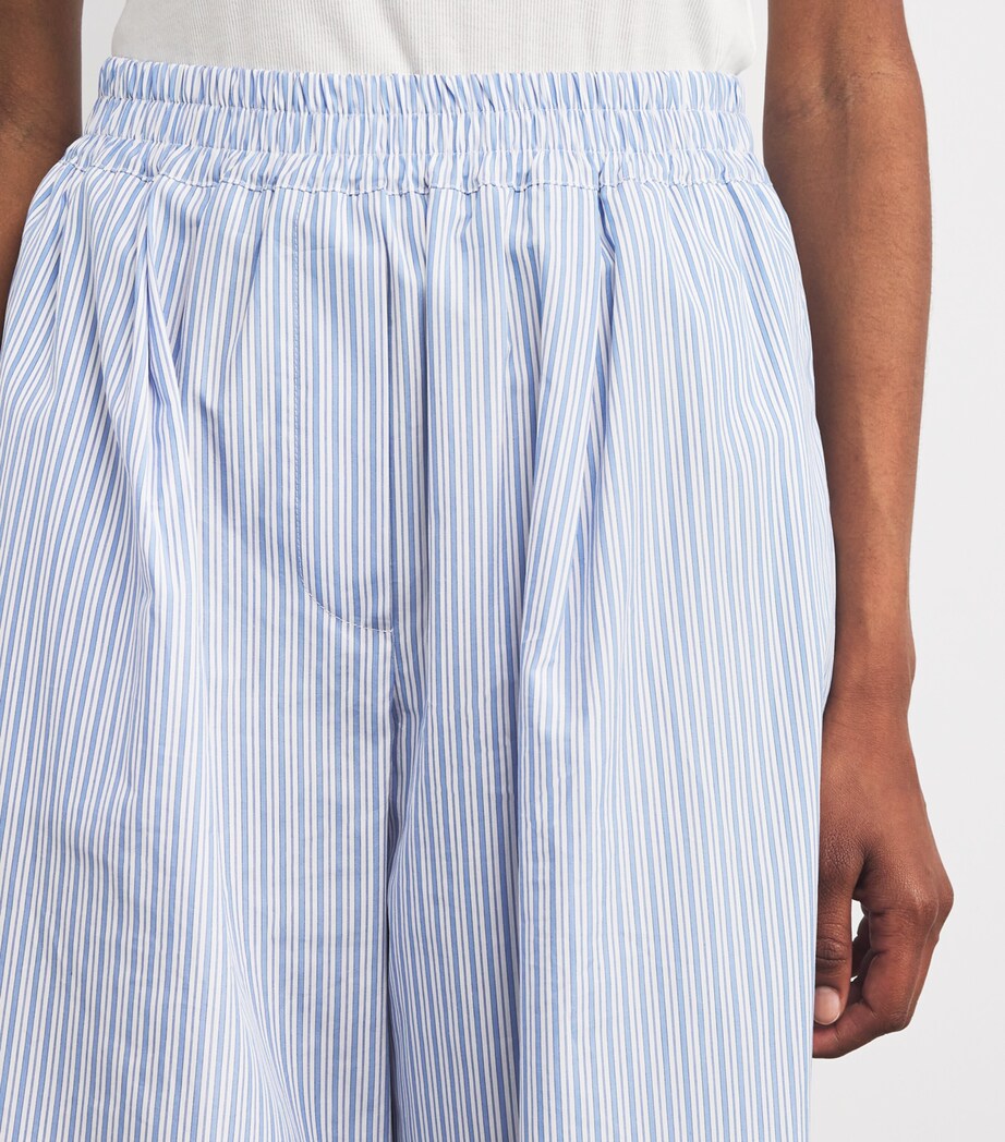 Cotton Wide-Leg Trousers LIGHT BLUE Image 6