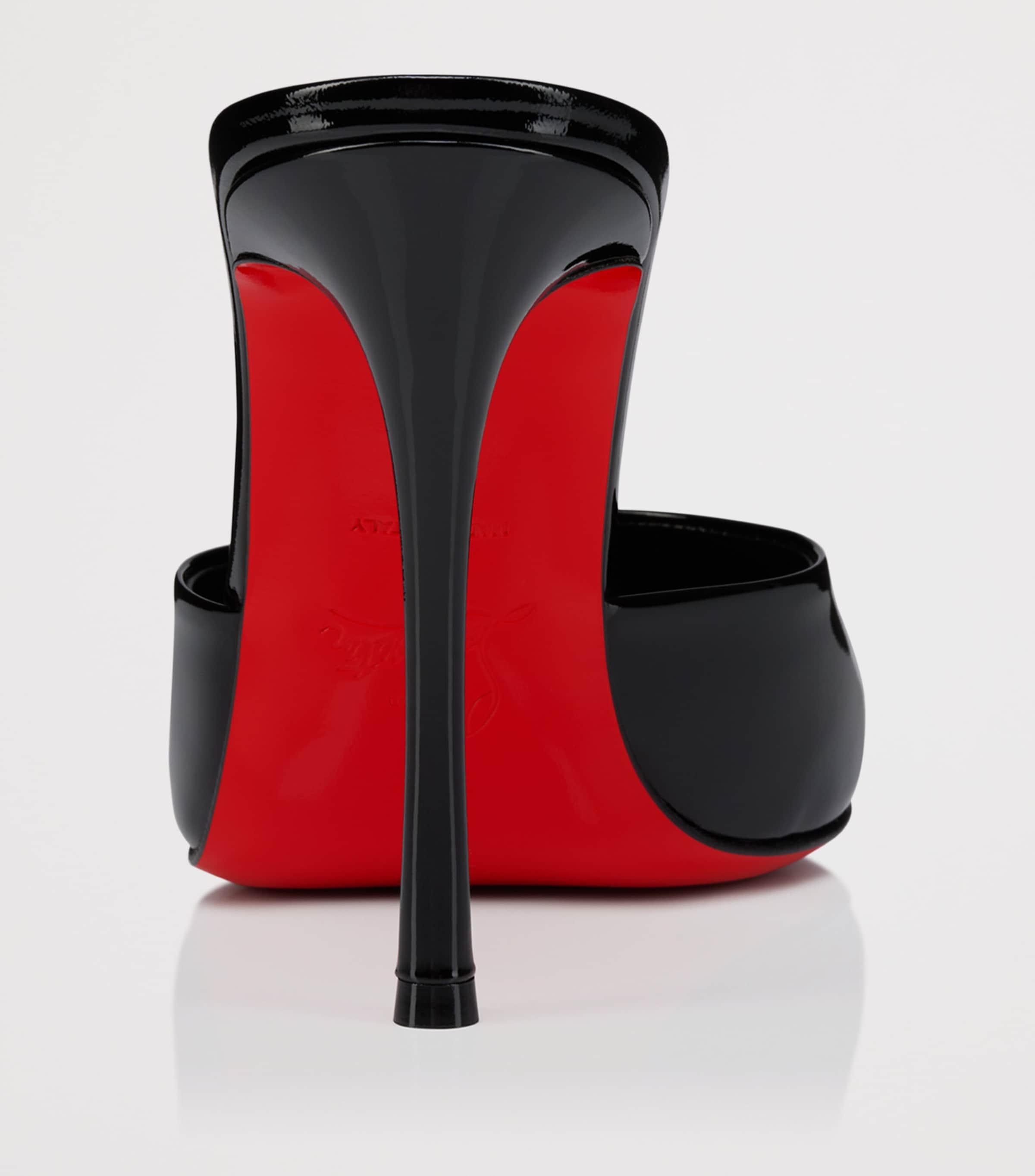 Christian Louboutin Black Dolly Mule 100 Patent Mules | Harrods US