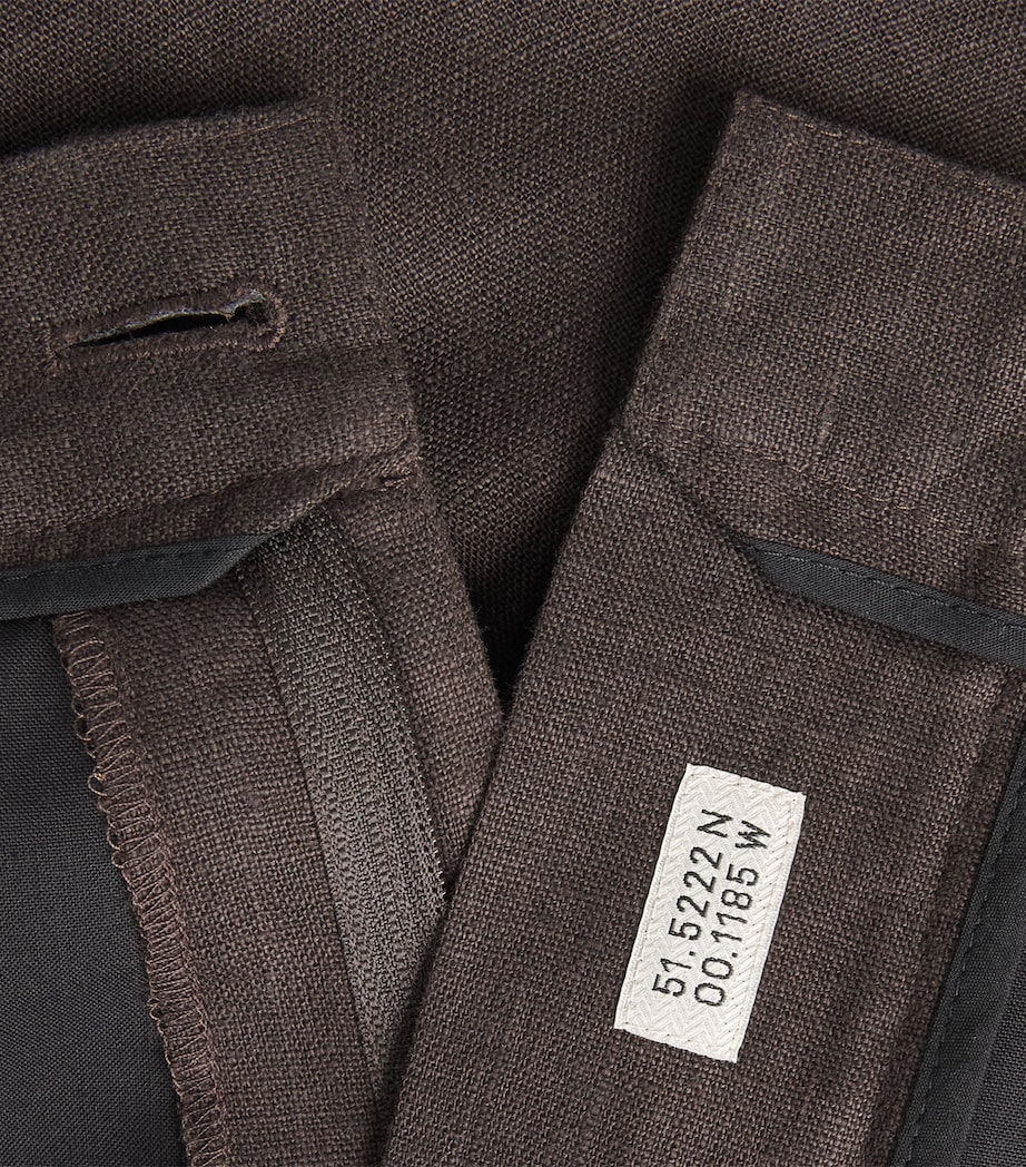 Oliver Spencer Mens Linen-Cotton Morton Pleated Trousers Brown Image 6