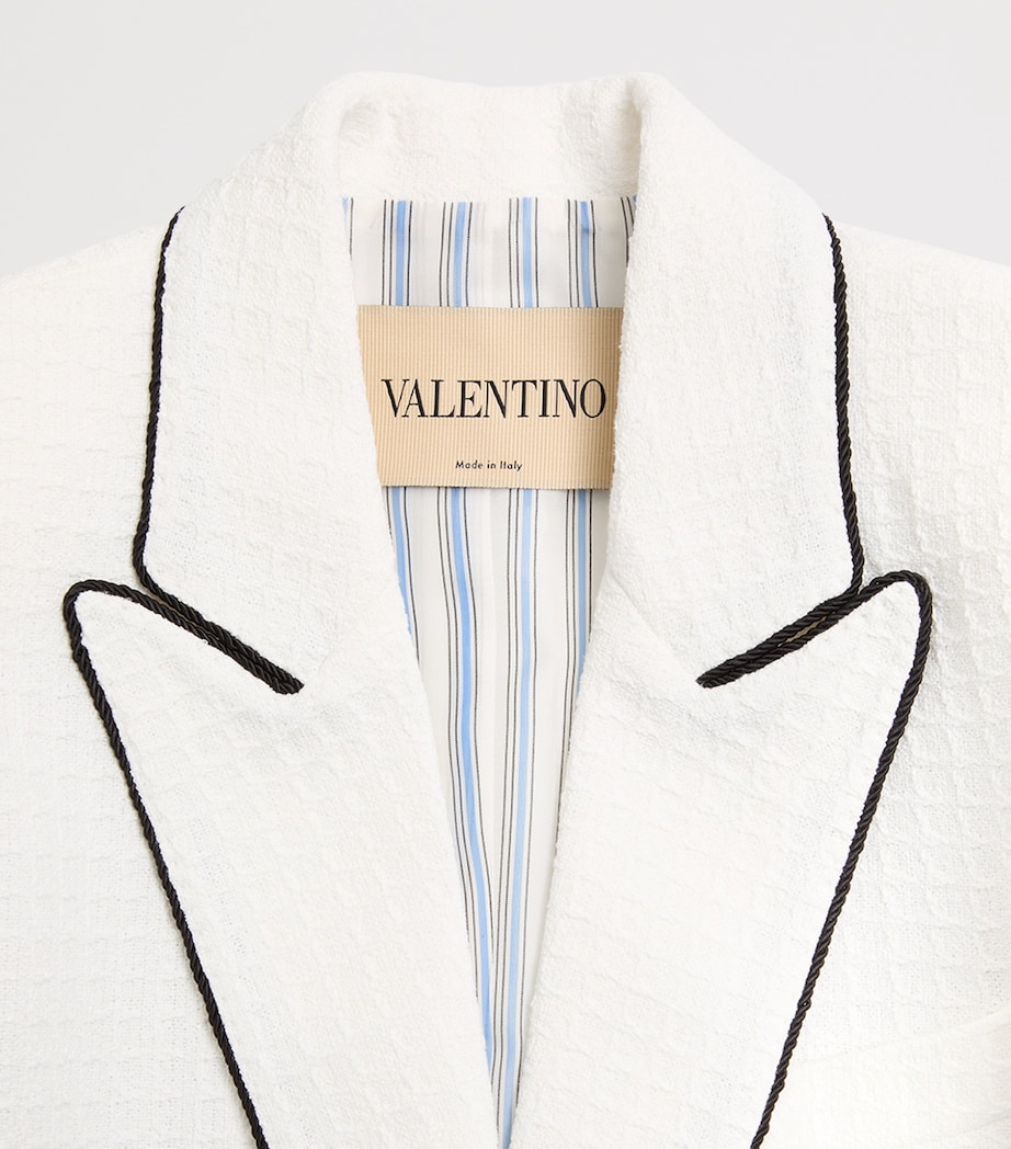 Valentino Womens Cotton Tweed Blazer Cbj Image 3