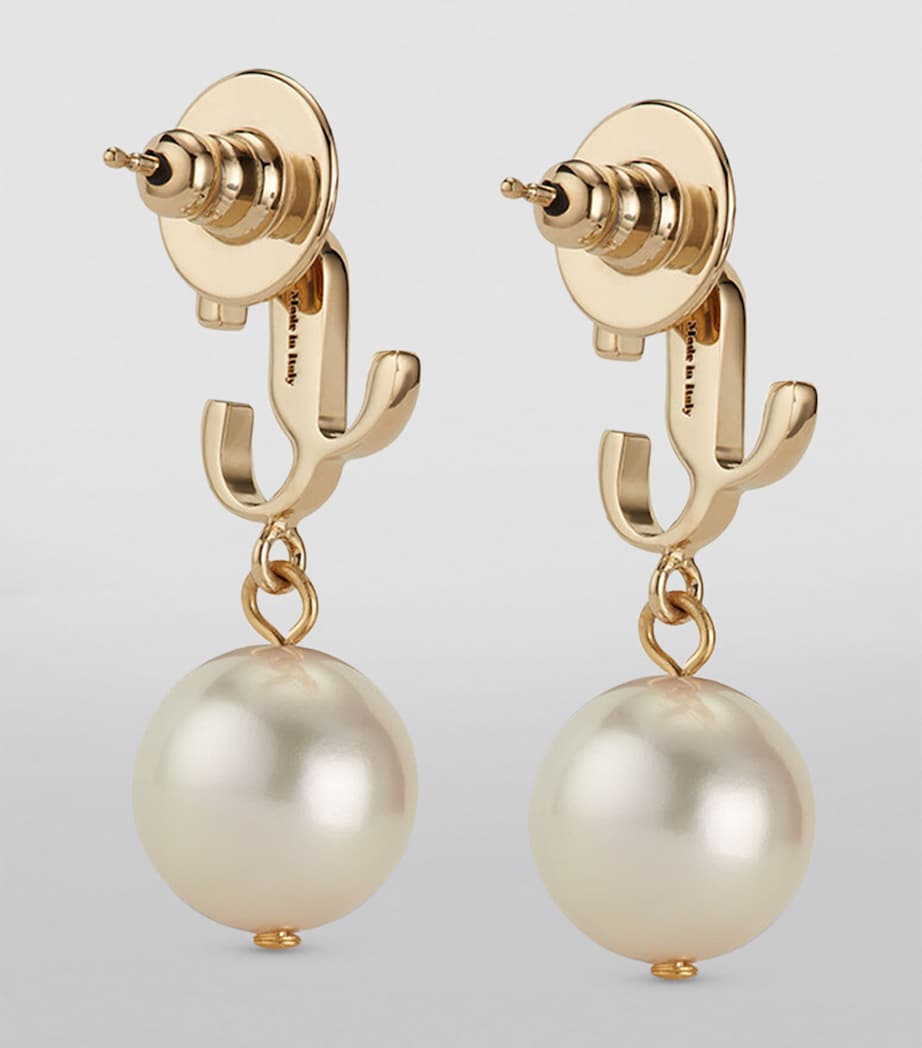 Pearl JC Earrings GOLD/WHITE Image 3