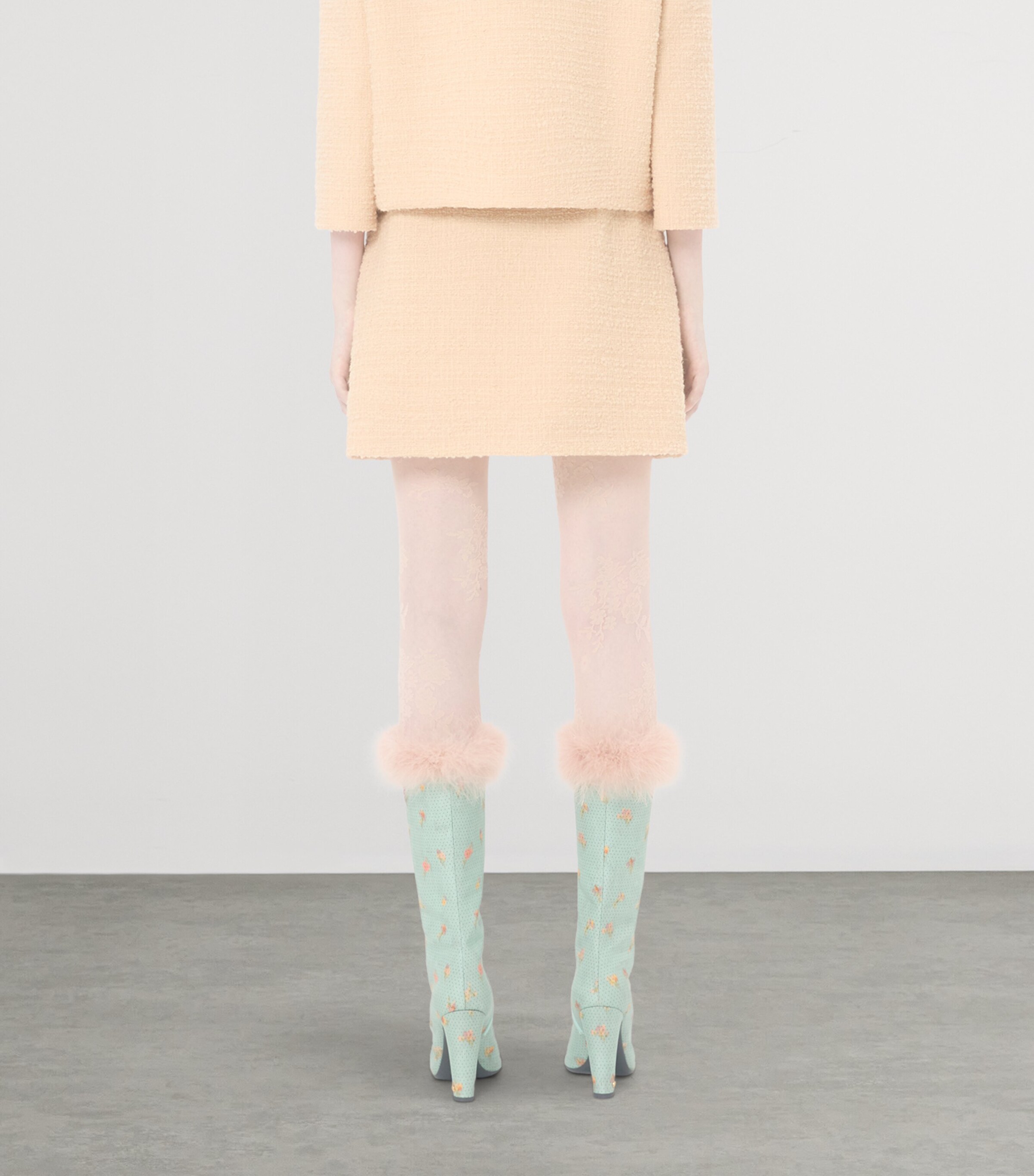 Valentino Womens Virgin Wool-Blend Tweed Mini Skirt Image 4