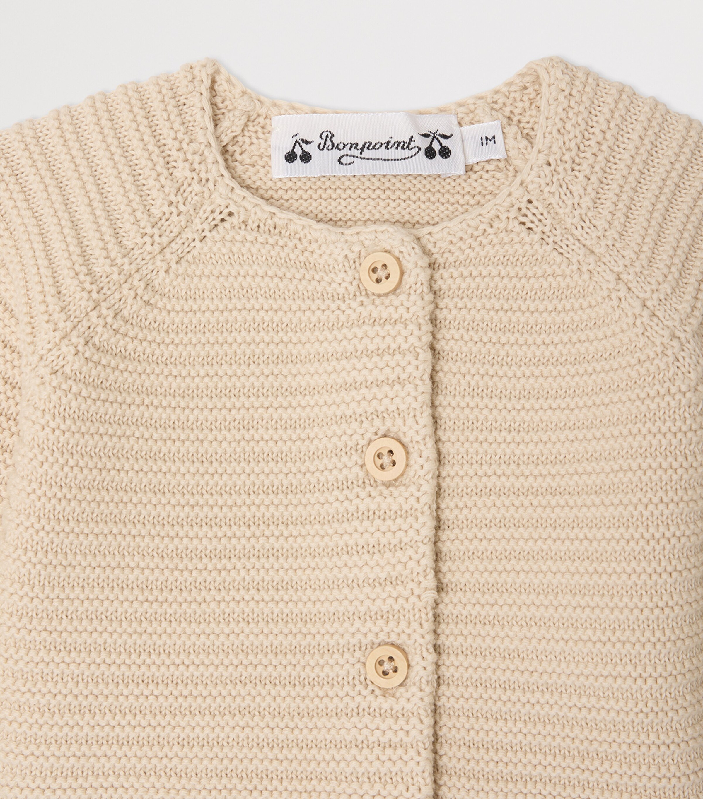 Bonpoint Cotton Cardigan (1-12 Months) Beige Image 3