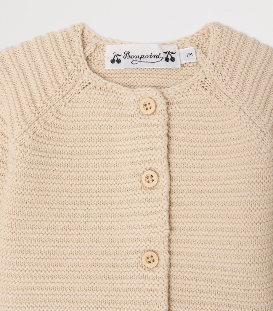 Bonpoint Cotton Cardigan (1-12 Months) Beige Image 3