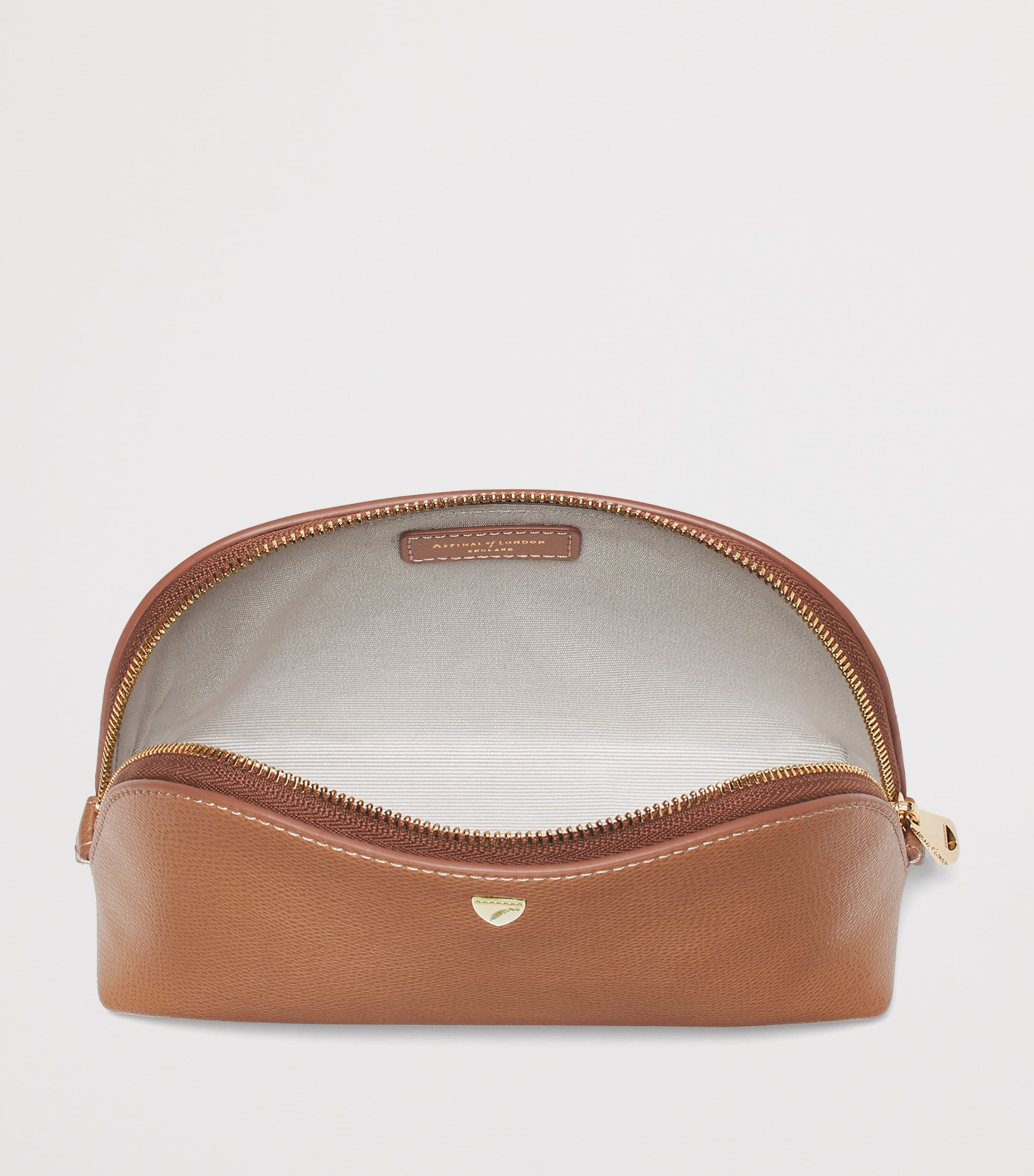 Aspinal Of London Small Grained Leather Cosmetics Case Caramel Image 4