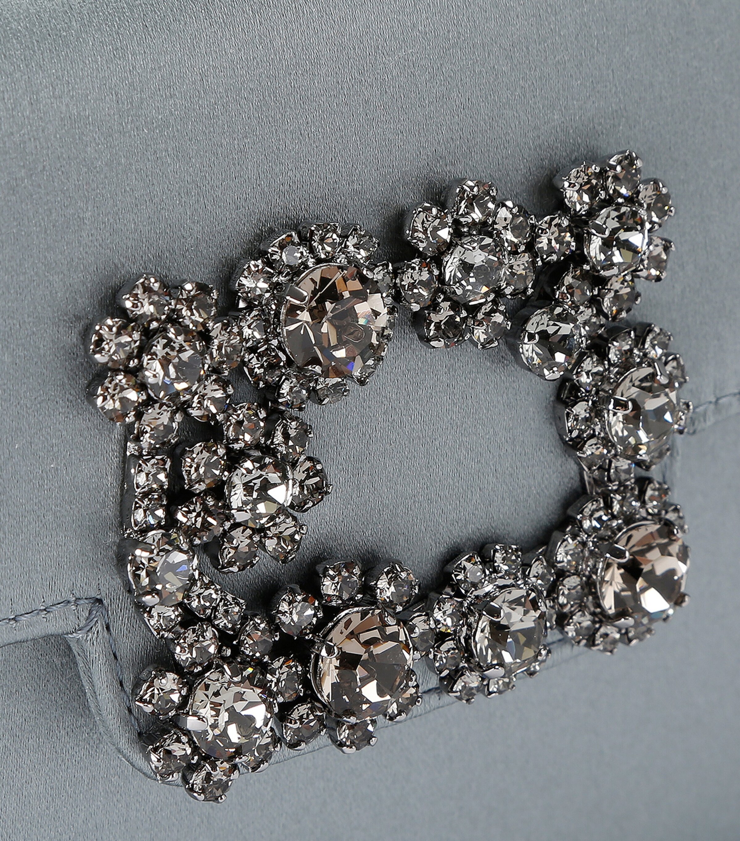 Roger Vivier Mini Satin Strass Top-Handle Bag Silver Image 3