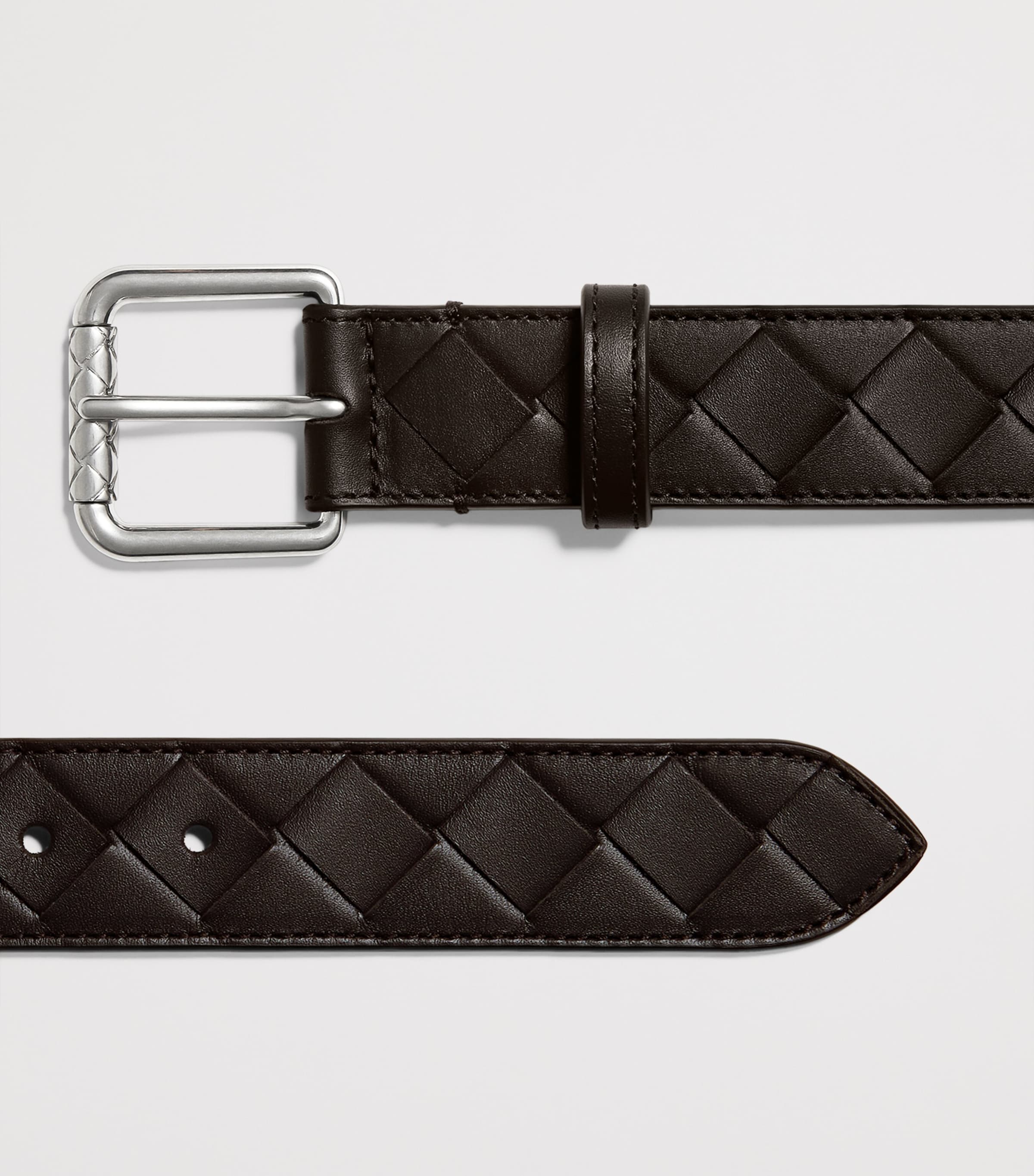 Bottega Veneta Leather Intrecciato Buckle Belt Image 3