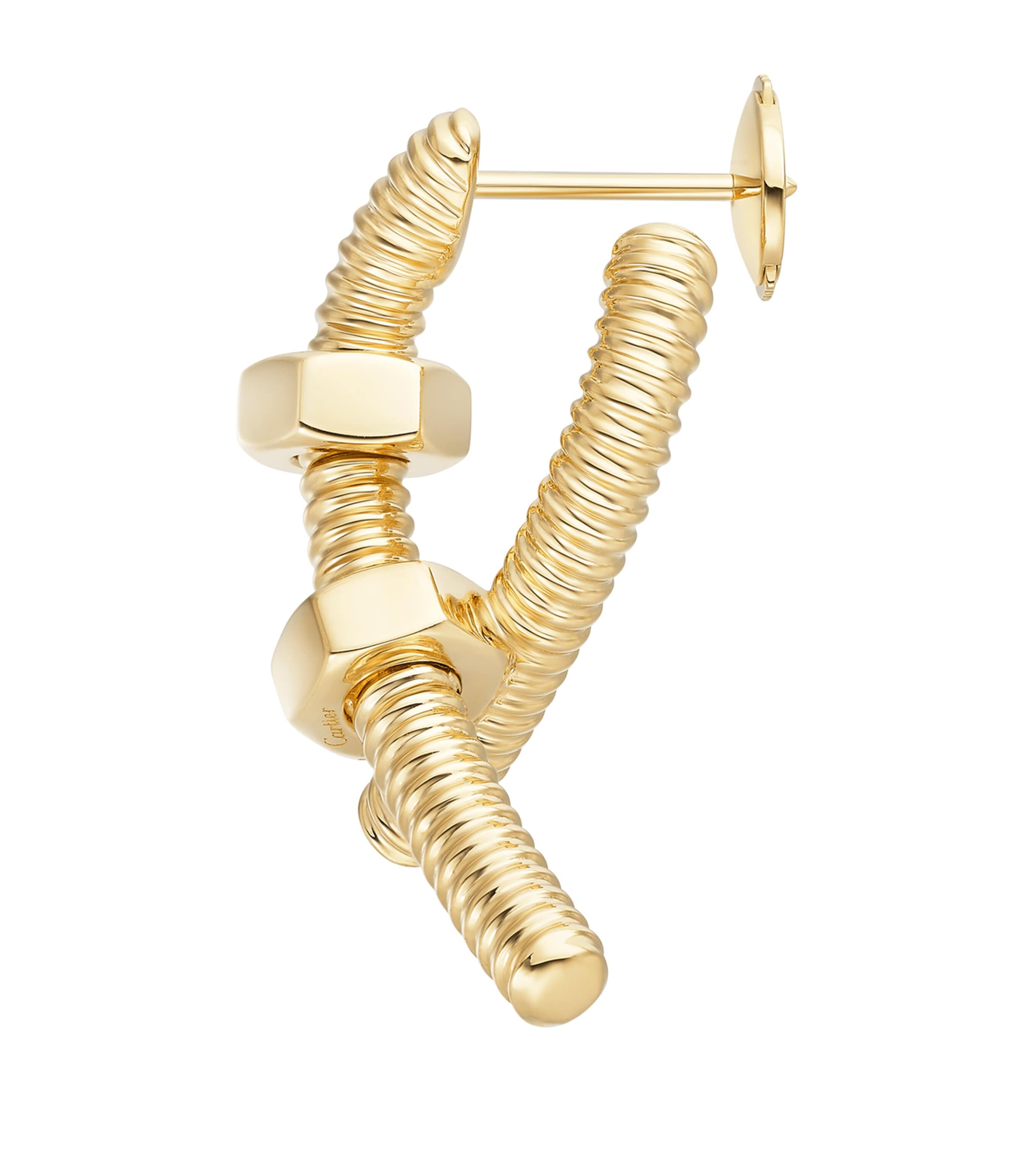 Yellow Gold Écrou de Cartier Single Earring (Left) WHITE Image 2