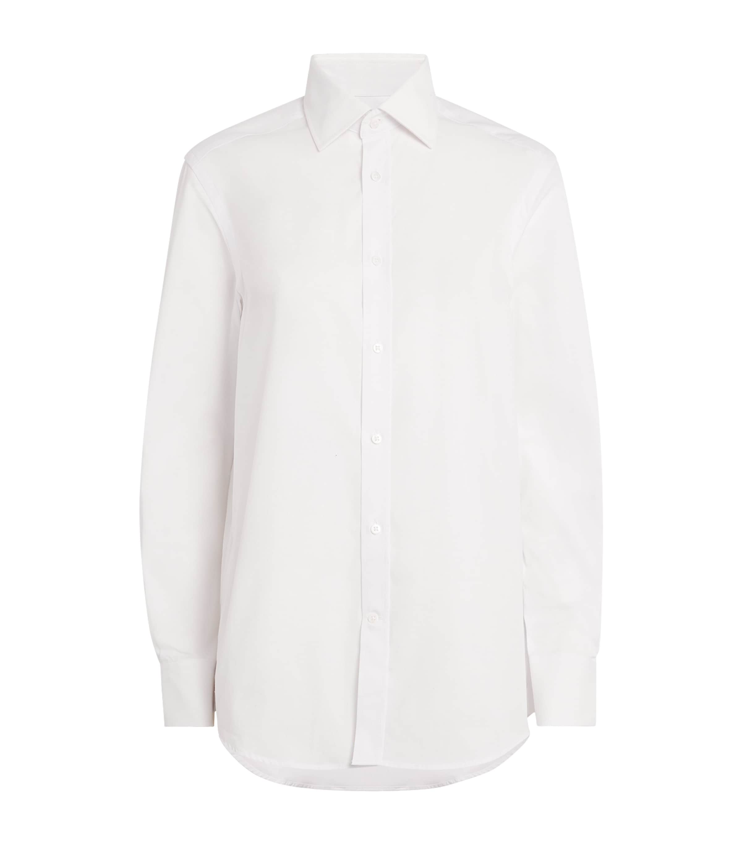 With Nothing Underneath Poplin The Boyfriend Shirt In White