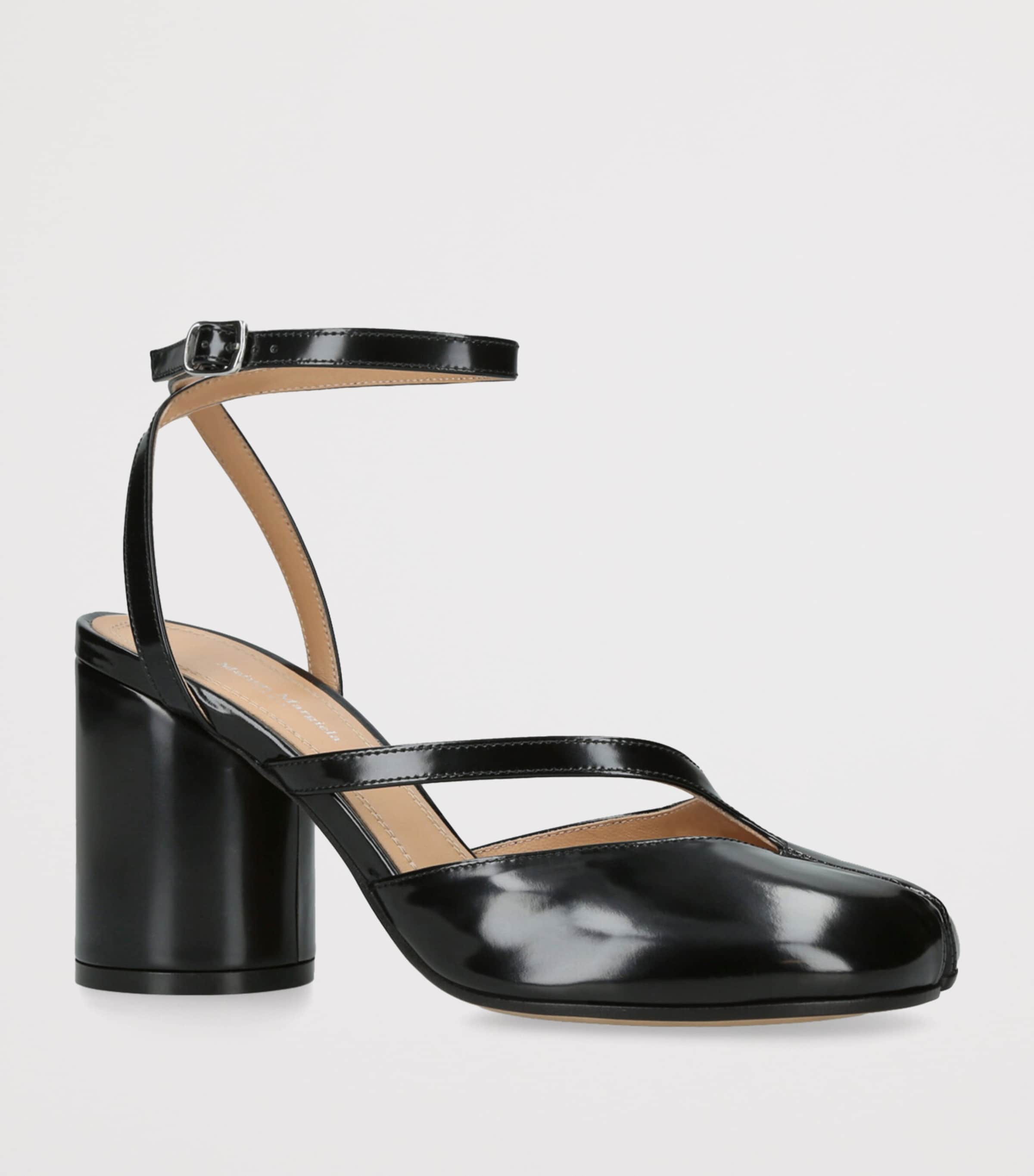 Leather Tabi Pump Sandals 80 BLACK Image 3
