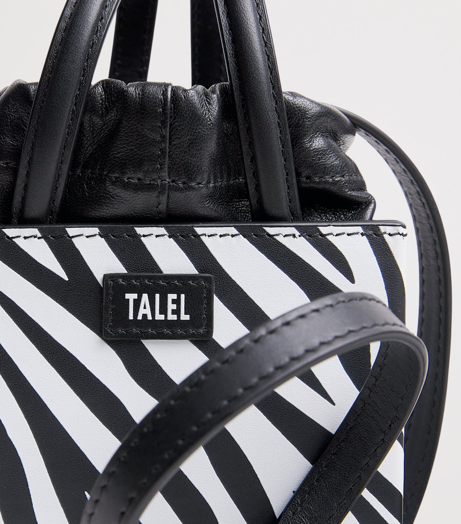 Talel Paris Small Leather Triangle Bag Zebra Image 6