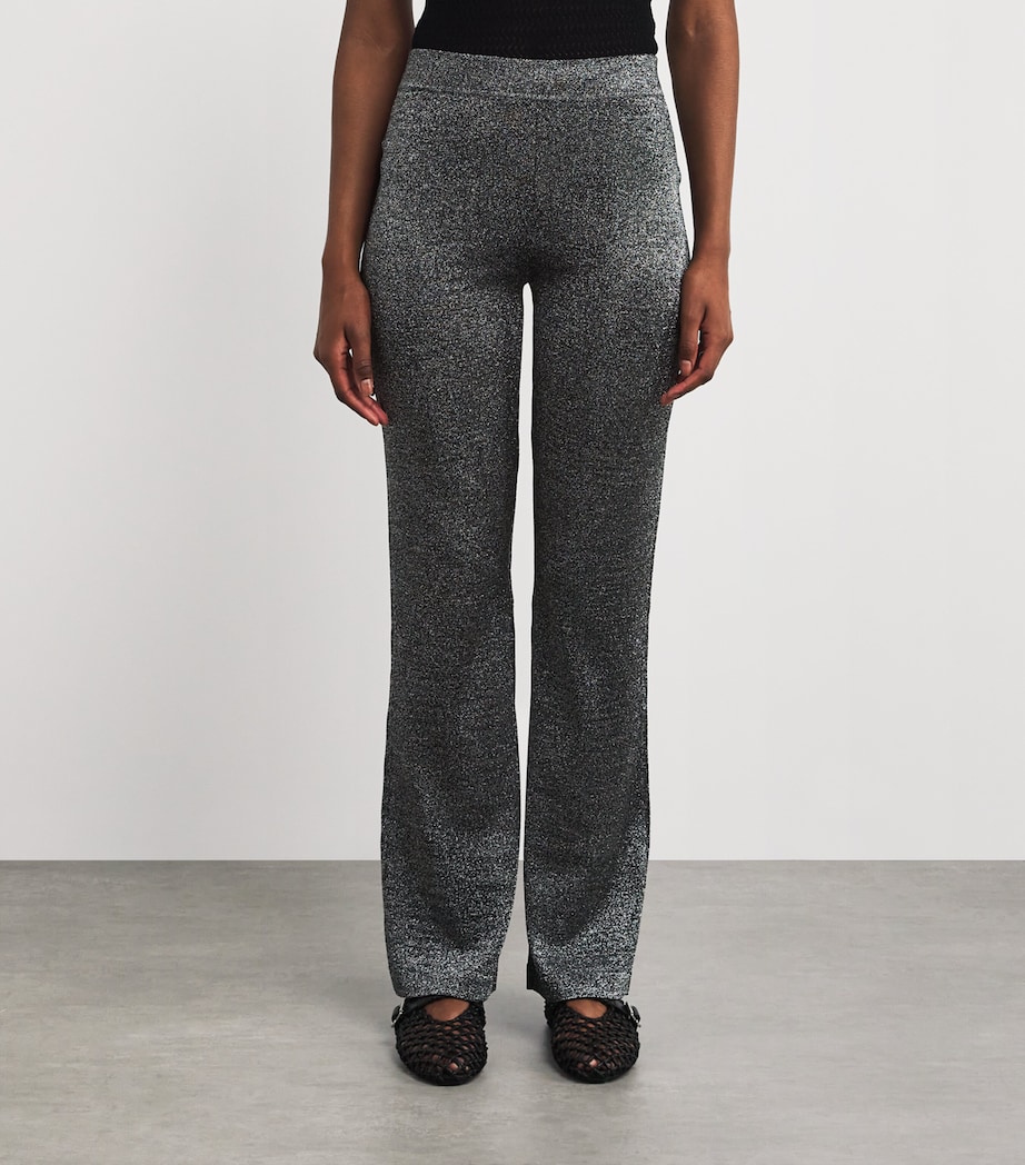 Metallic Flared Trousers L905D SILVER TONES Image 3