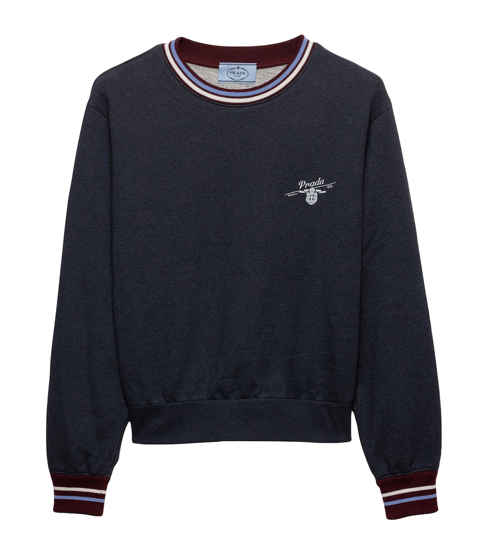 Prada Cotton Fleece Logo Sweatshirt