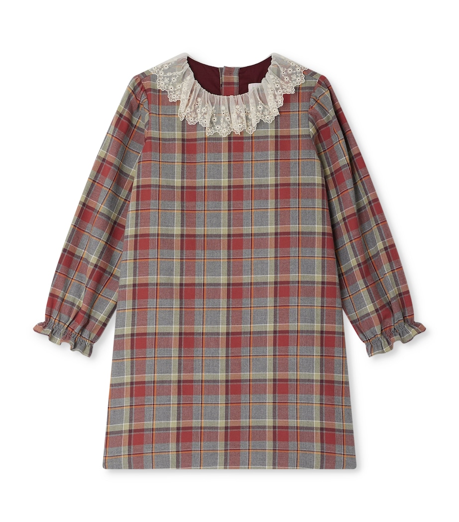 Check Print Dress (4-8 Years) CA BORDEAUX Image 1