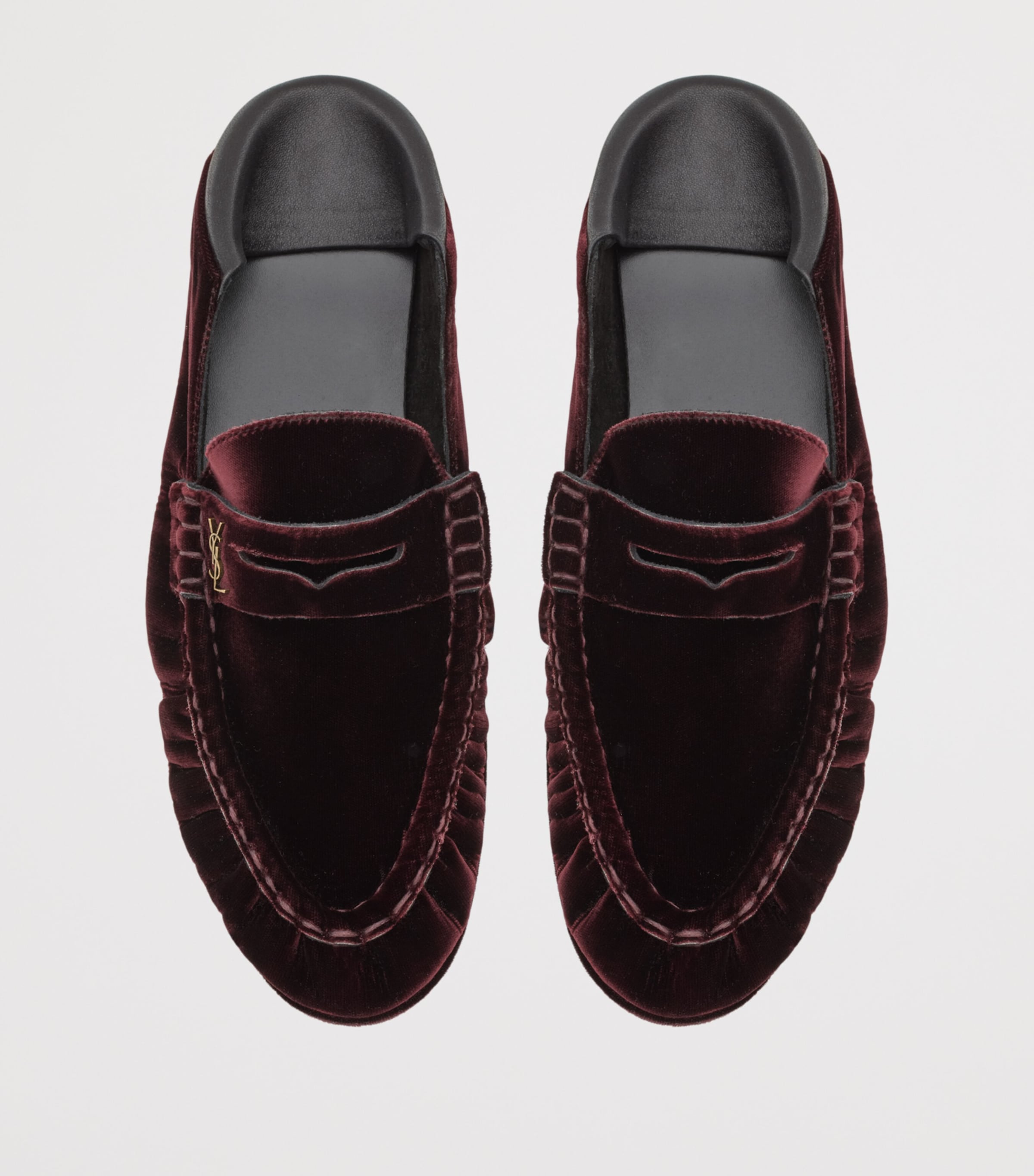 Saint Laurent Womens Velvet Le Loafer Mules Image 4