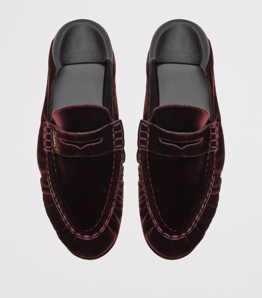 Saint Laurent Womens Velvet Le Loafer Mules Image 4