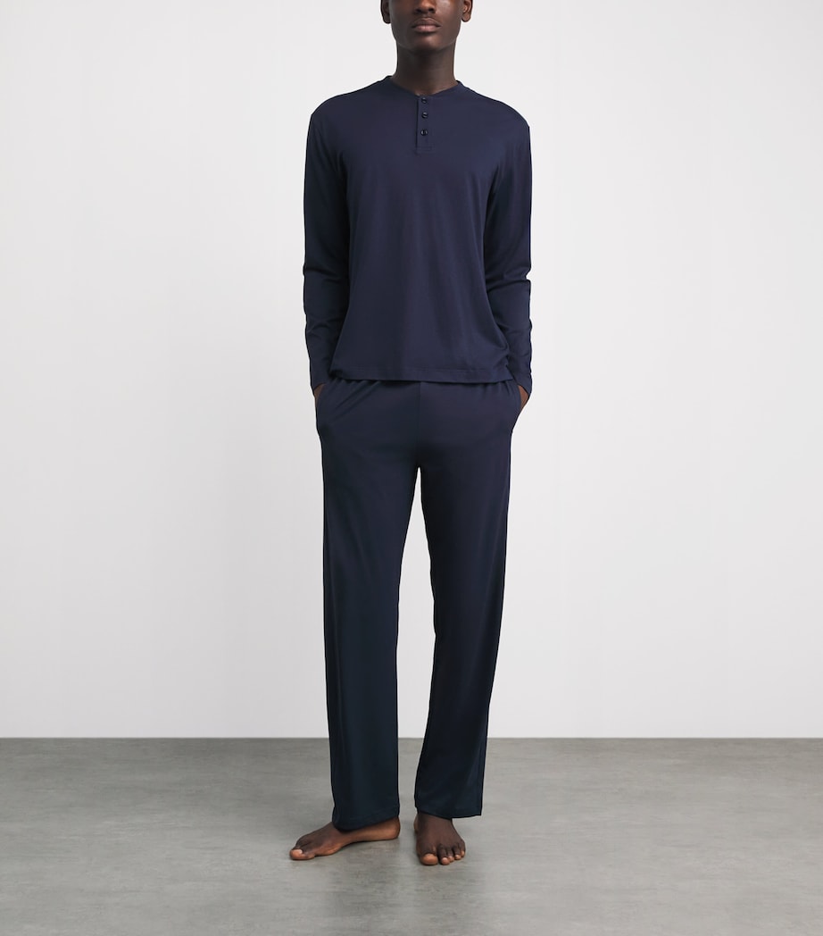 Cotton-Blend Henley Top 6116 SPACE BLUE Image 2