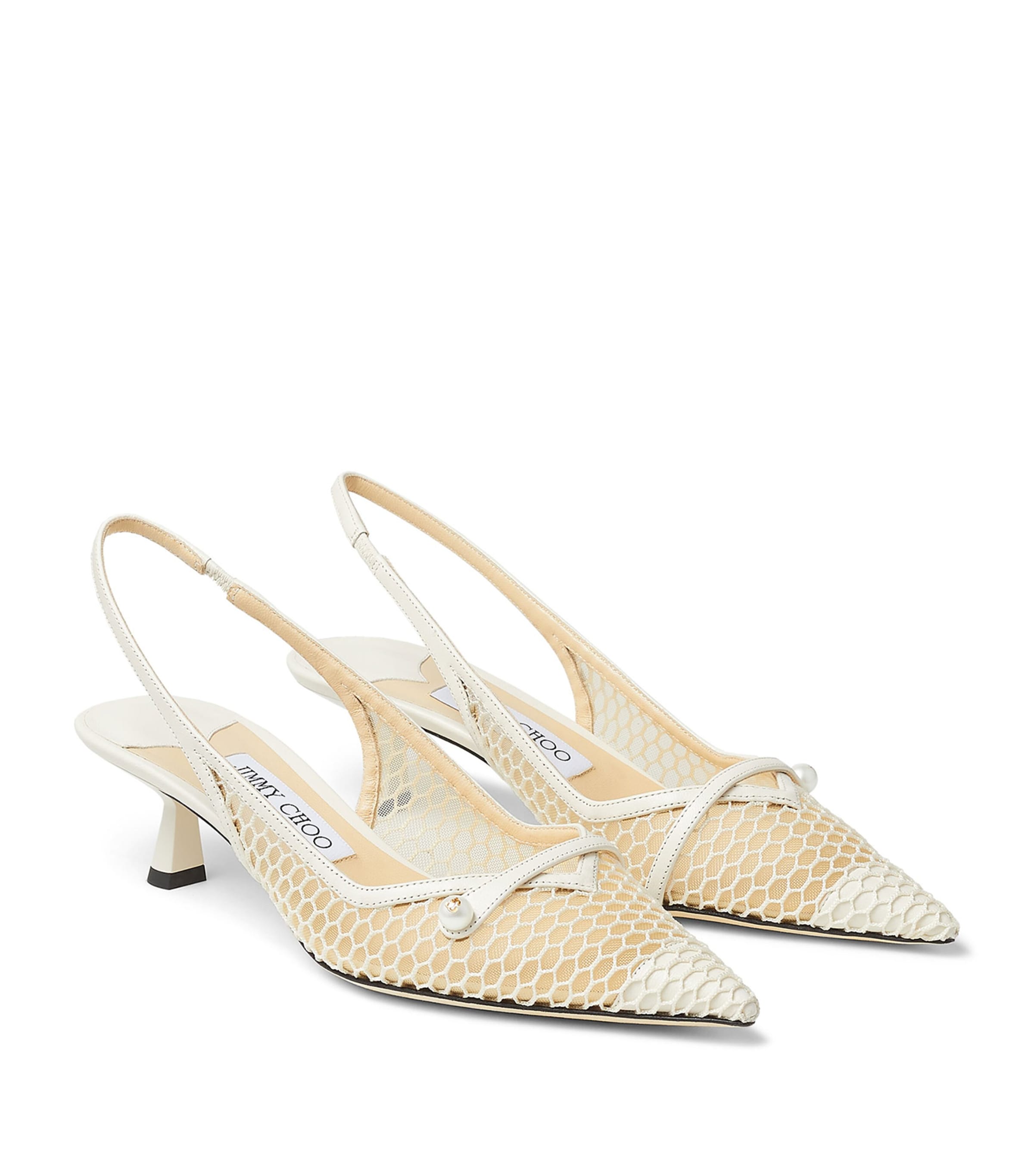 Amita 45 Mesh Pumps WHITE/LATTE Image 4