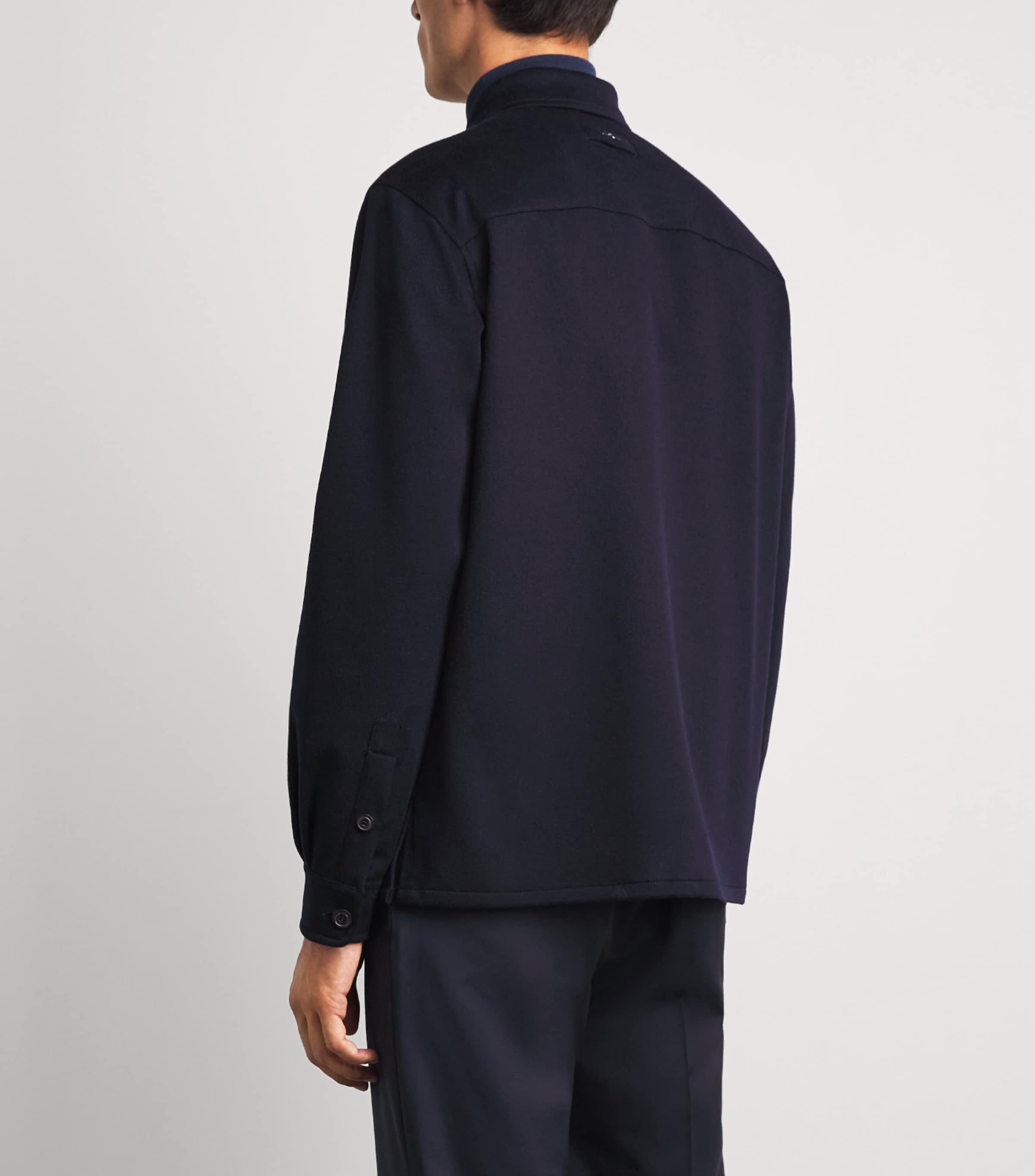 Paul & Shark Mens Cashmere Overshirt Blue Image 5