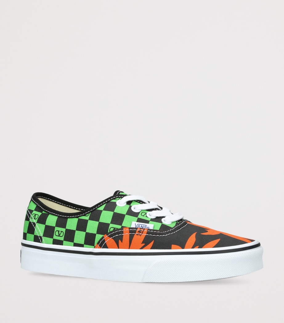 x Vans Canvas Checkerboard and Palm Leaf Sneakers GREEN COMB Image 3
