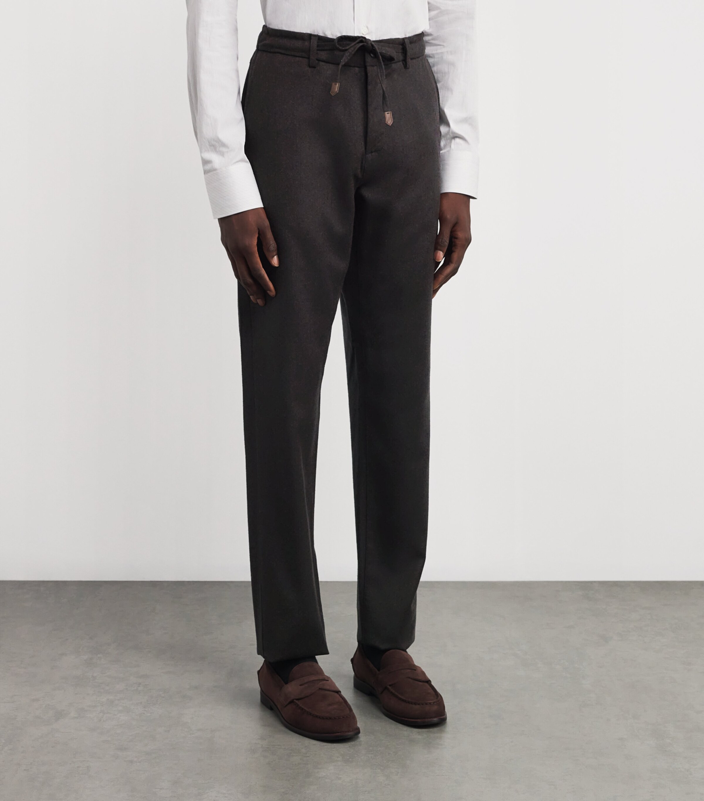 Wool Drawstring Straight Trousers 501 Image 3