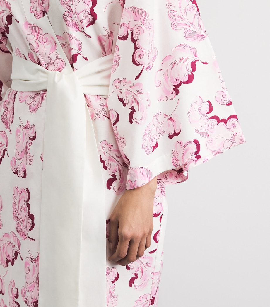Olivia von Halle Womens Cotton-Silk Amaya Midi Robe Plume Image 3