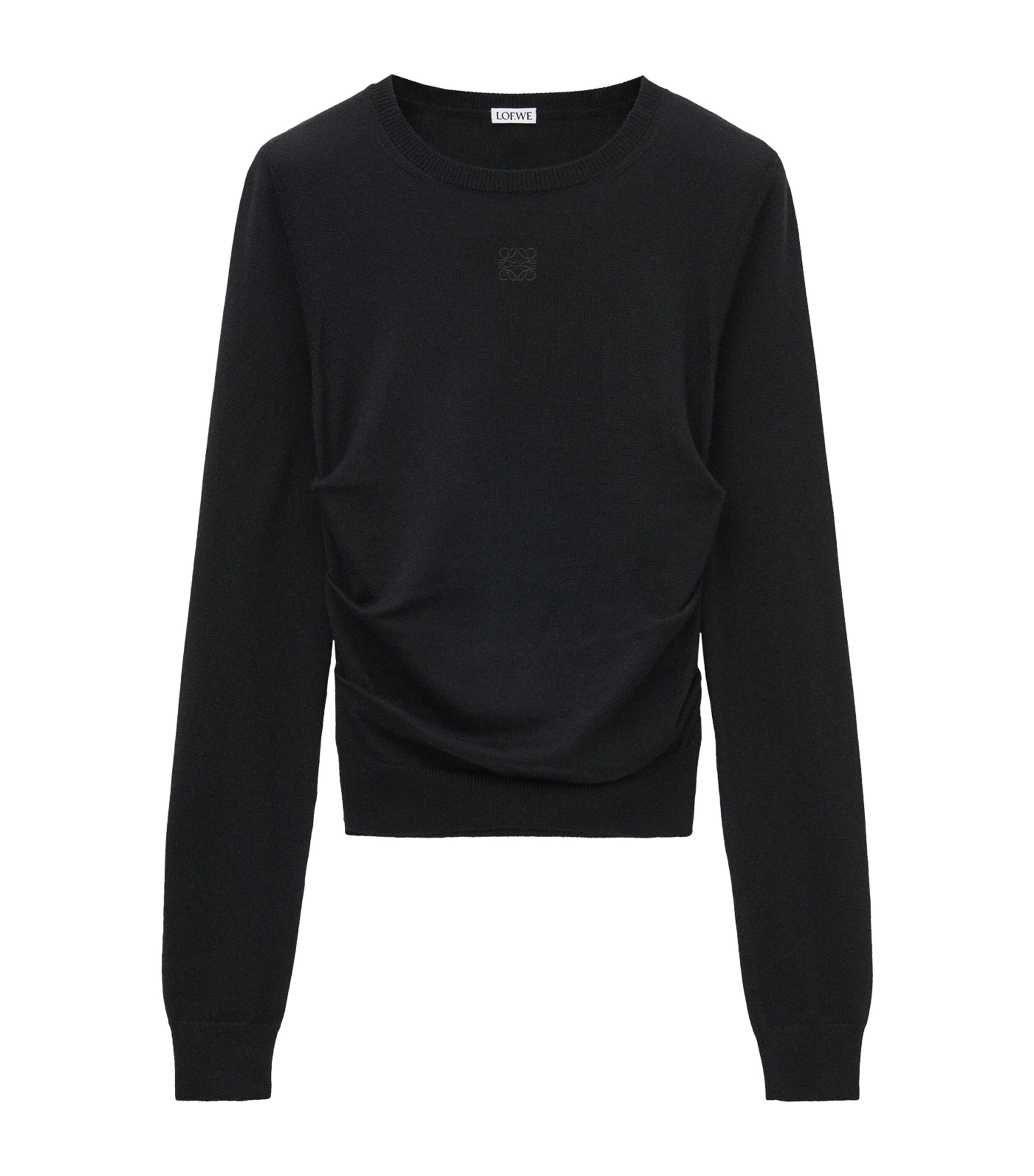 Loewe Cashmere-blend Draped Sweater In Black