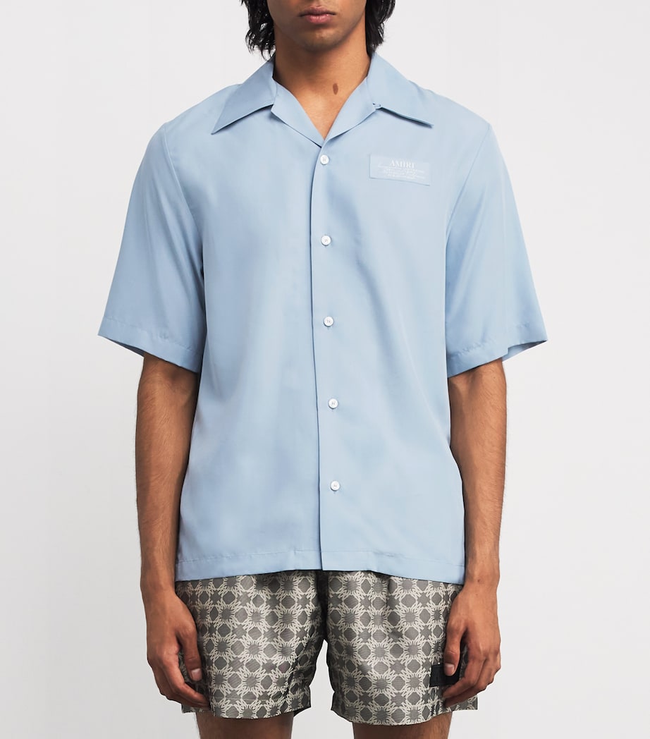 Cotton Spirit Bowling Shirt ASHLEY BLUE Image 3