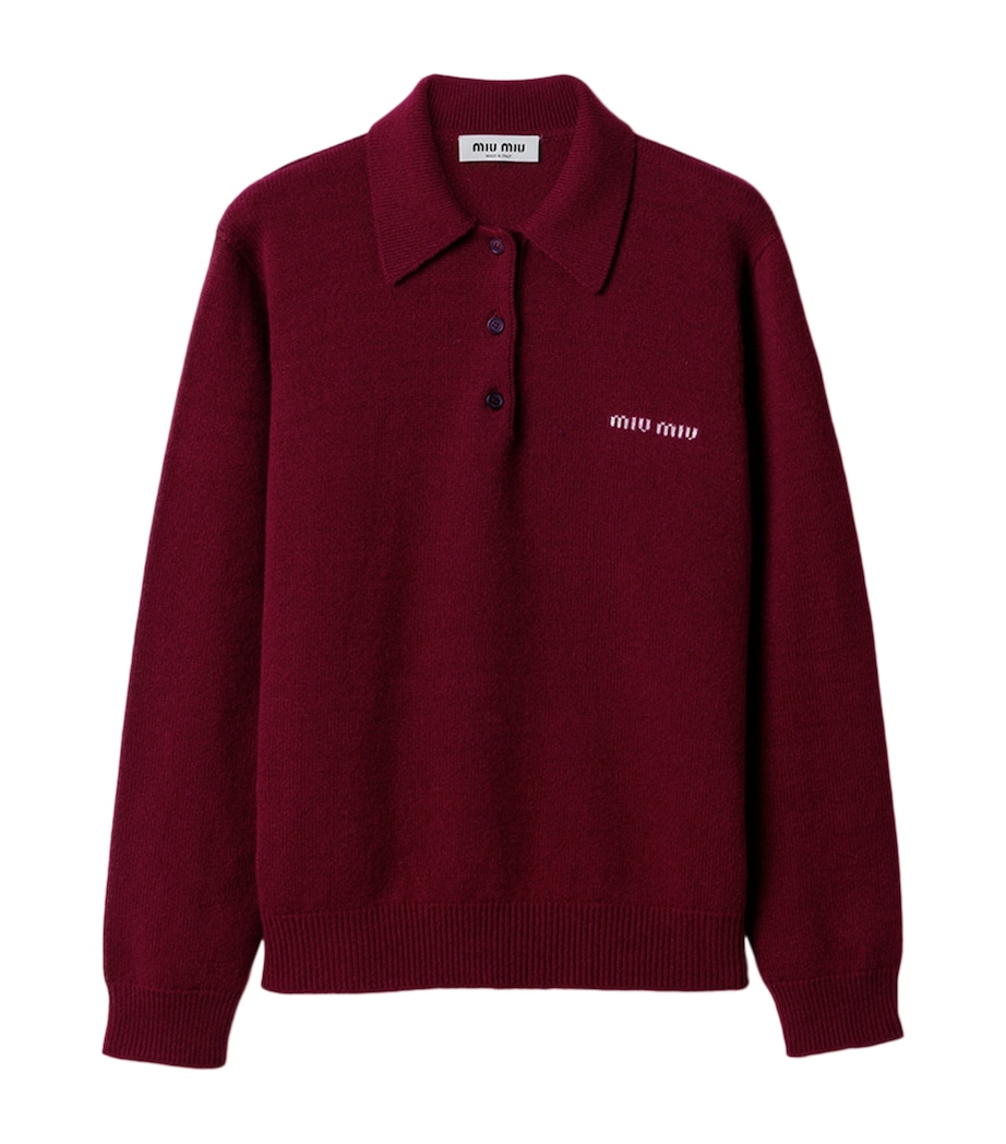Cashmere Logo Polo Sweater F0399 Image 1